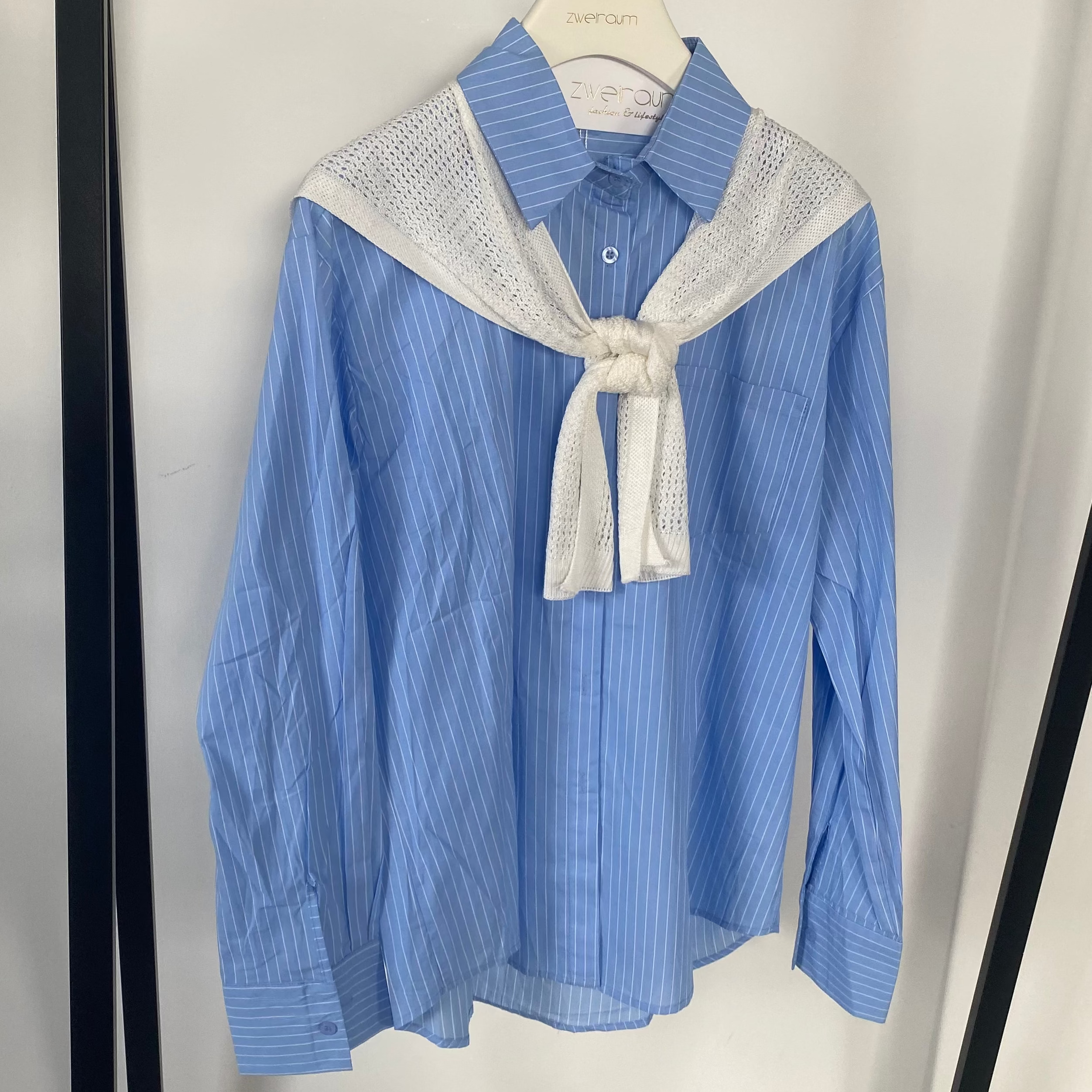 Hemd Bluse Stripes mit Stricktuch