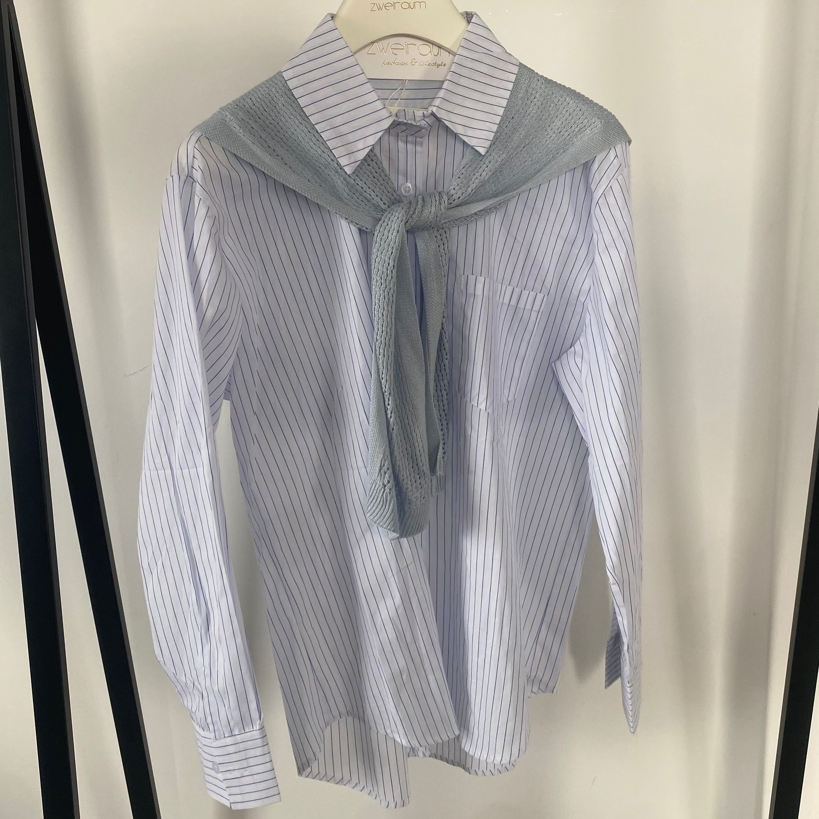 Hemd Bluse Stripes mit Stricktuch