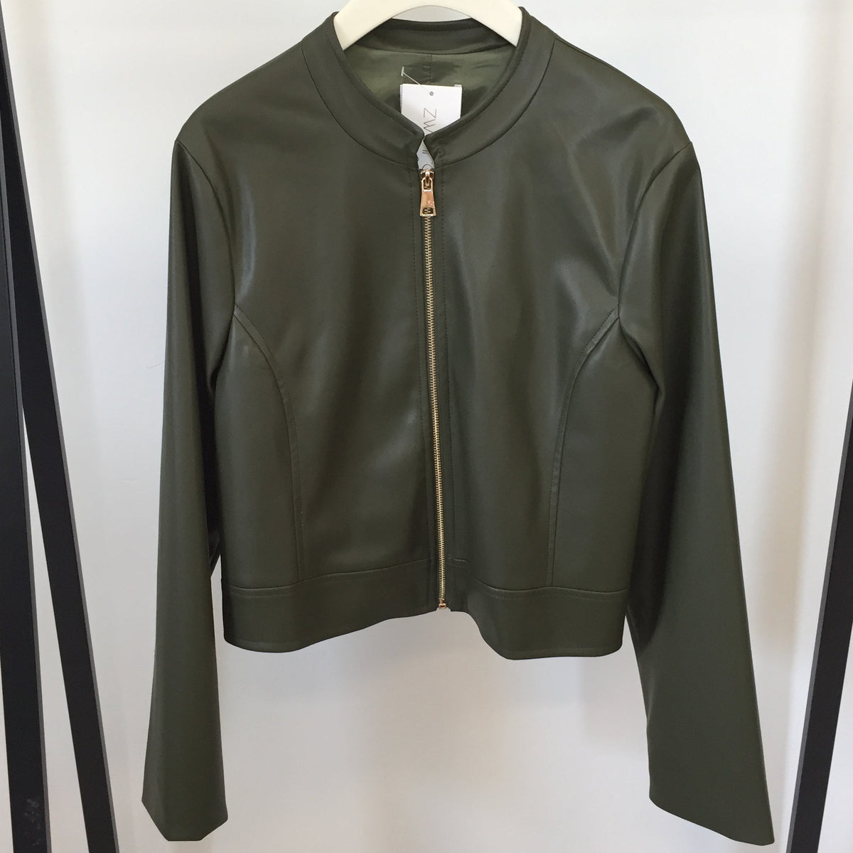 Cropped Jacke Lederoptik