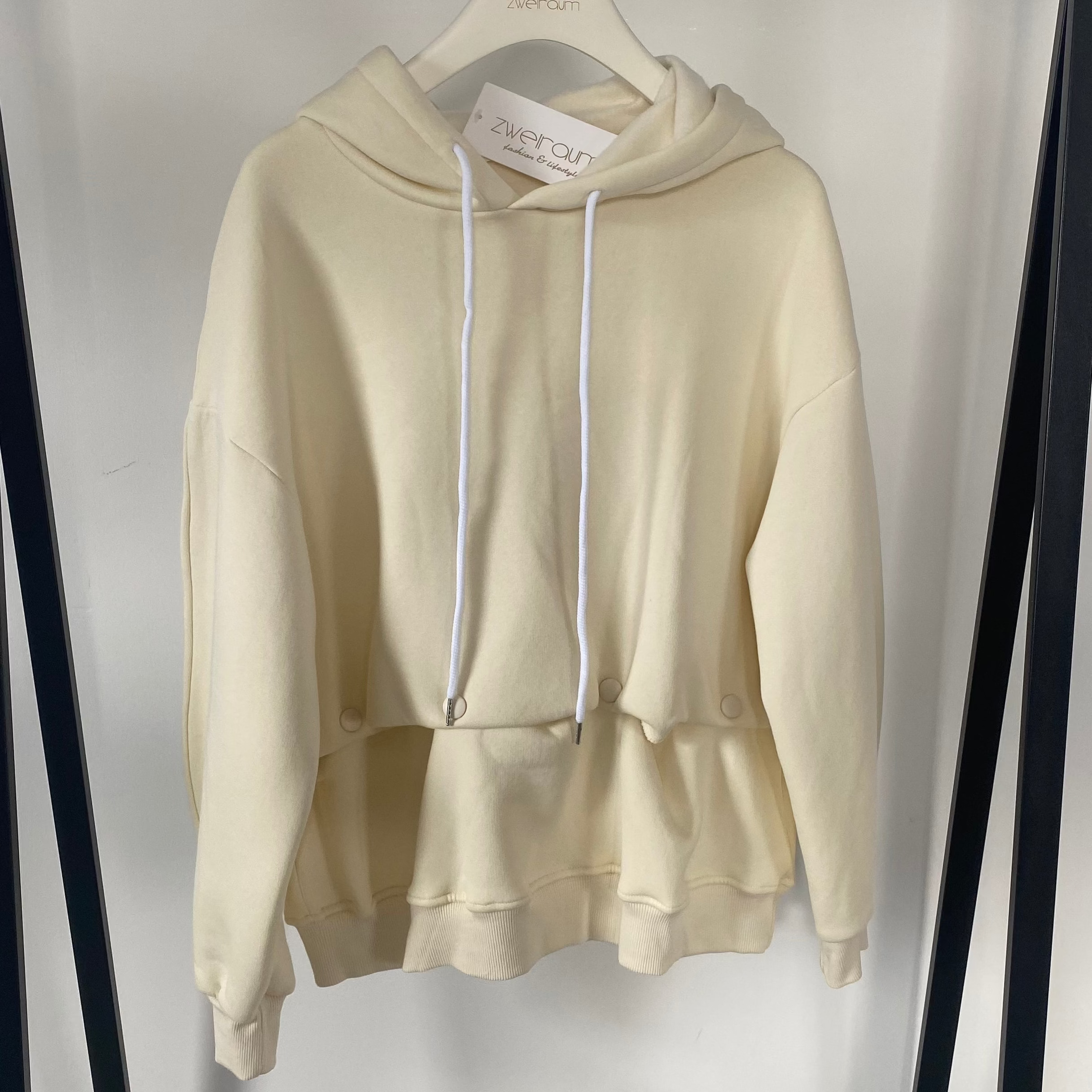 Hoodie Button Detail Cropped Alternative