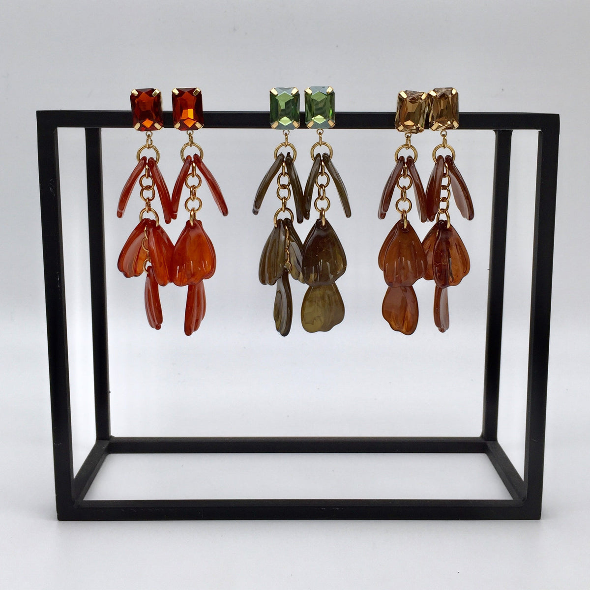 Ohrring Gem Hanging Leaves