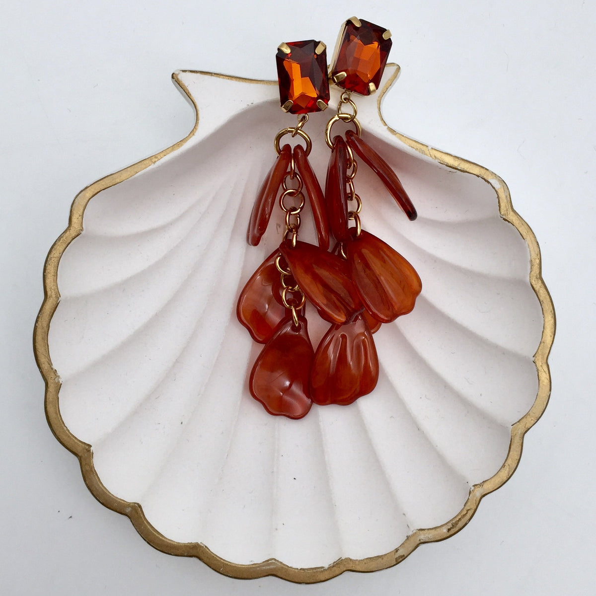 Ohrring Gem Hanging Leaves