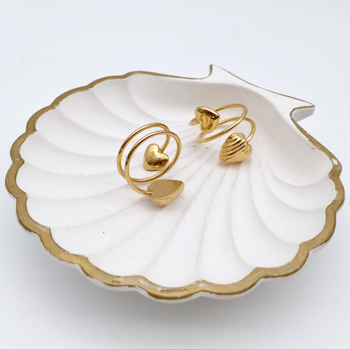 Circle Ring Double Heart