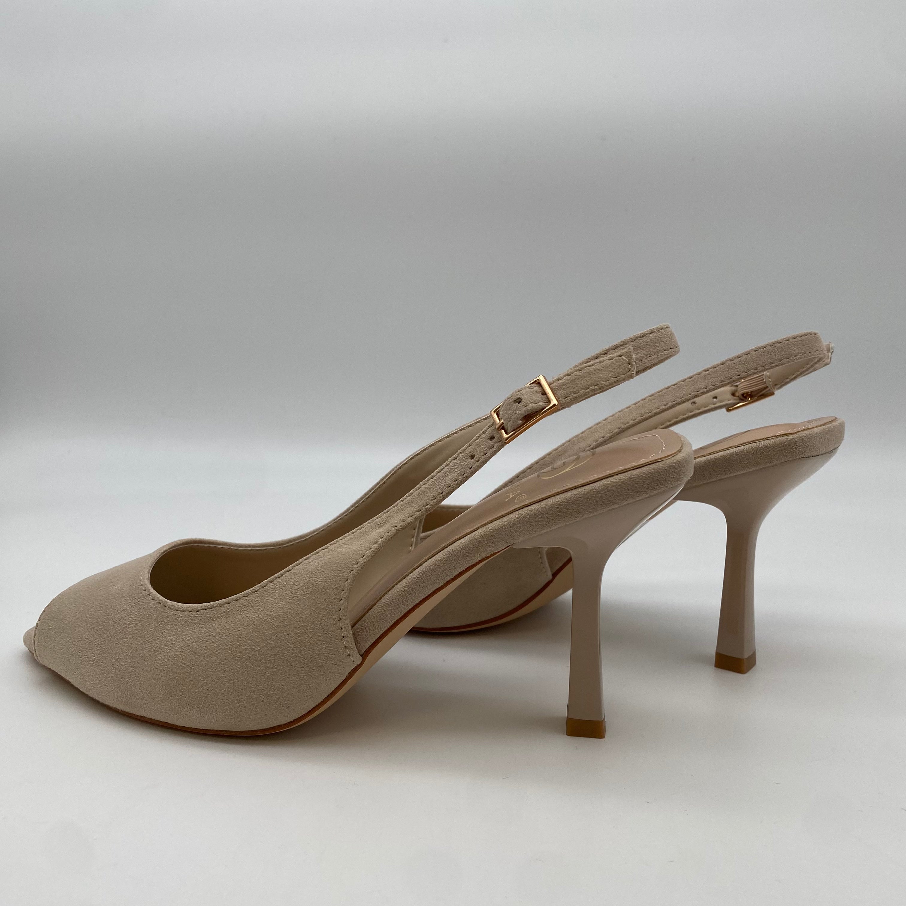 Sling Back Open Toe Pumps