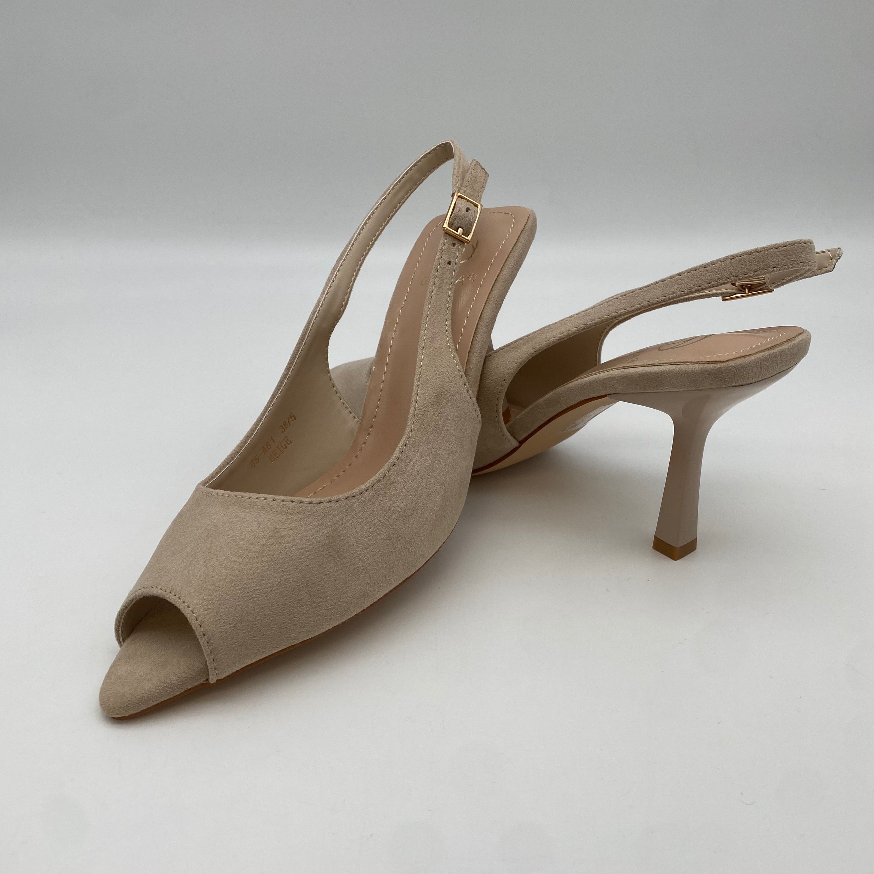 Sling Back Open Toe Pumps
