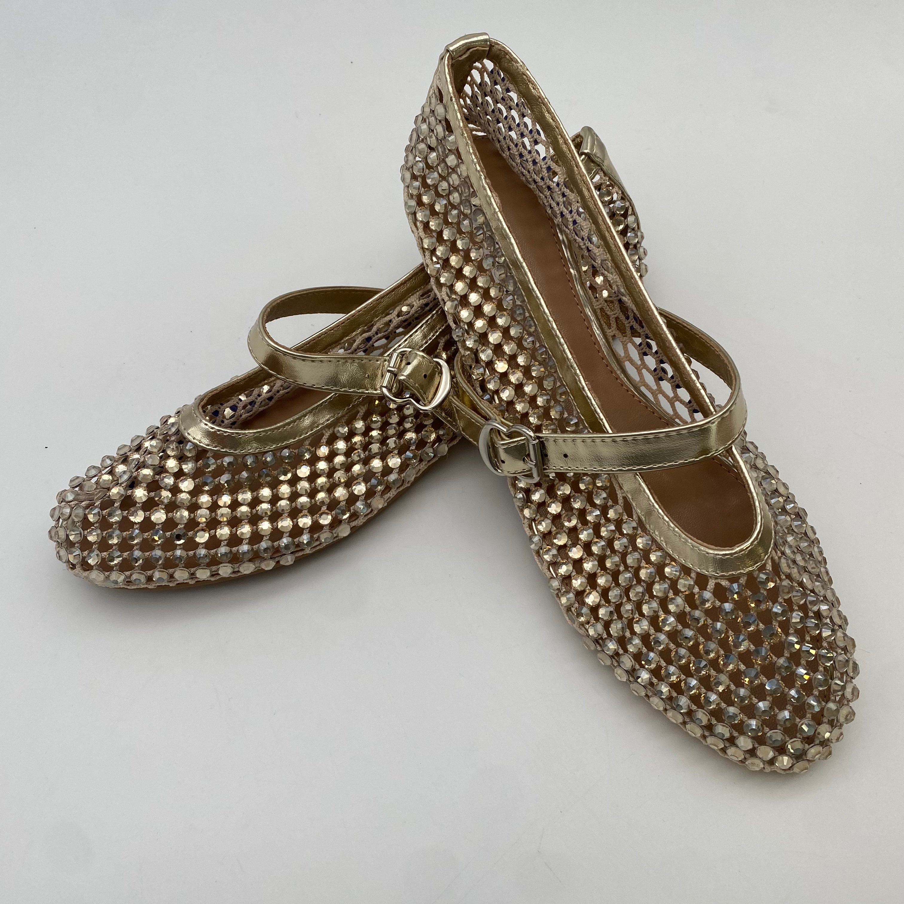 Shiny Ballerinas mit Riemchen