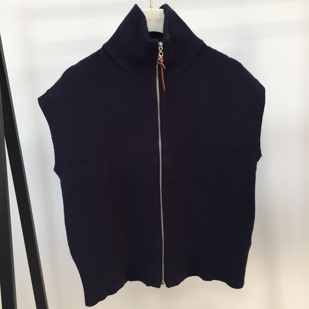 Zip Strickweste High Collar