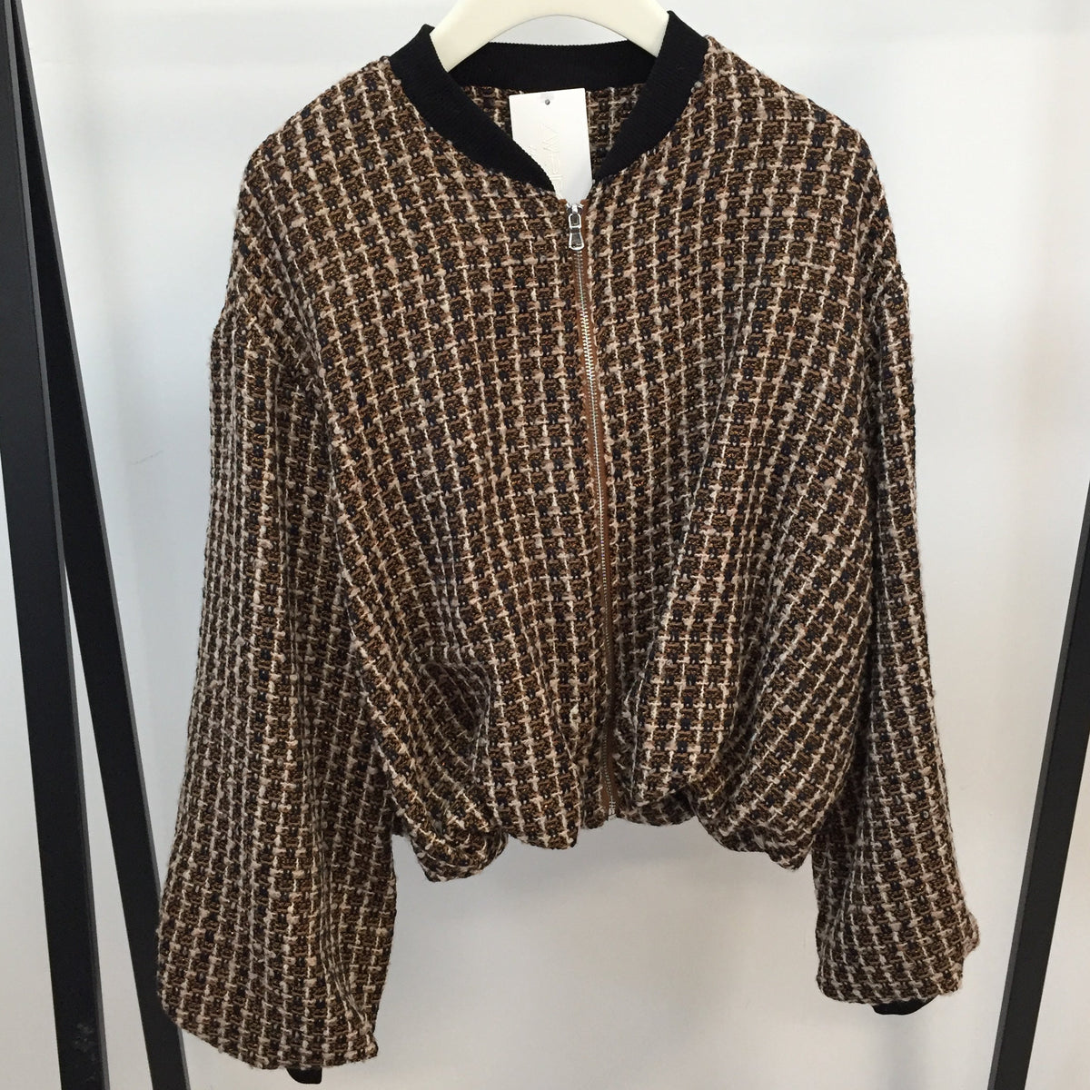 Cropped Jacke Tweed Look