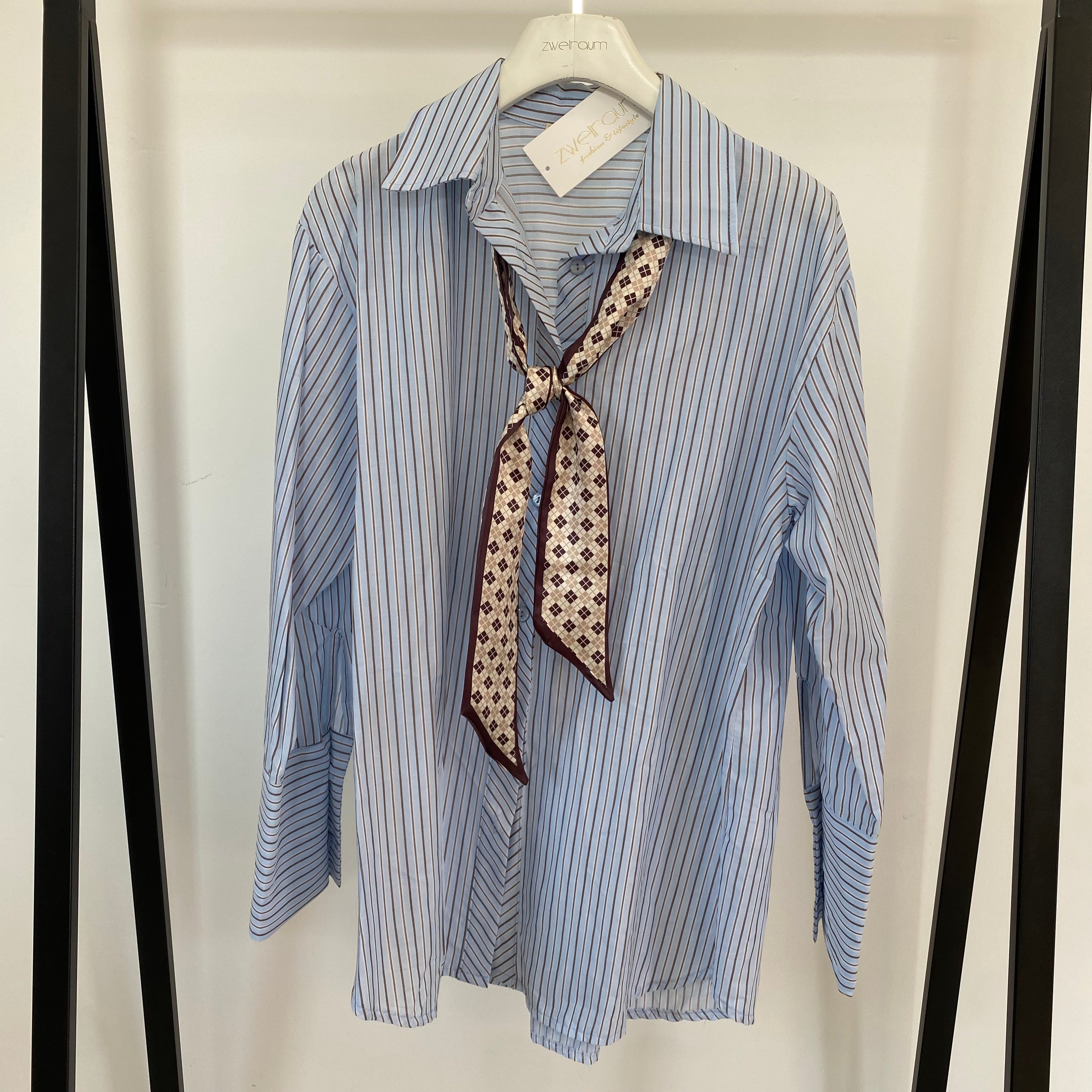 Hemd Bluse Neck Tie Stripes