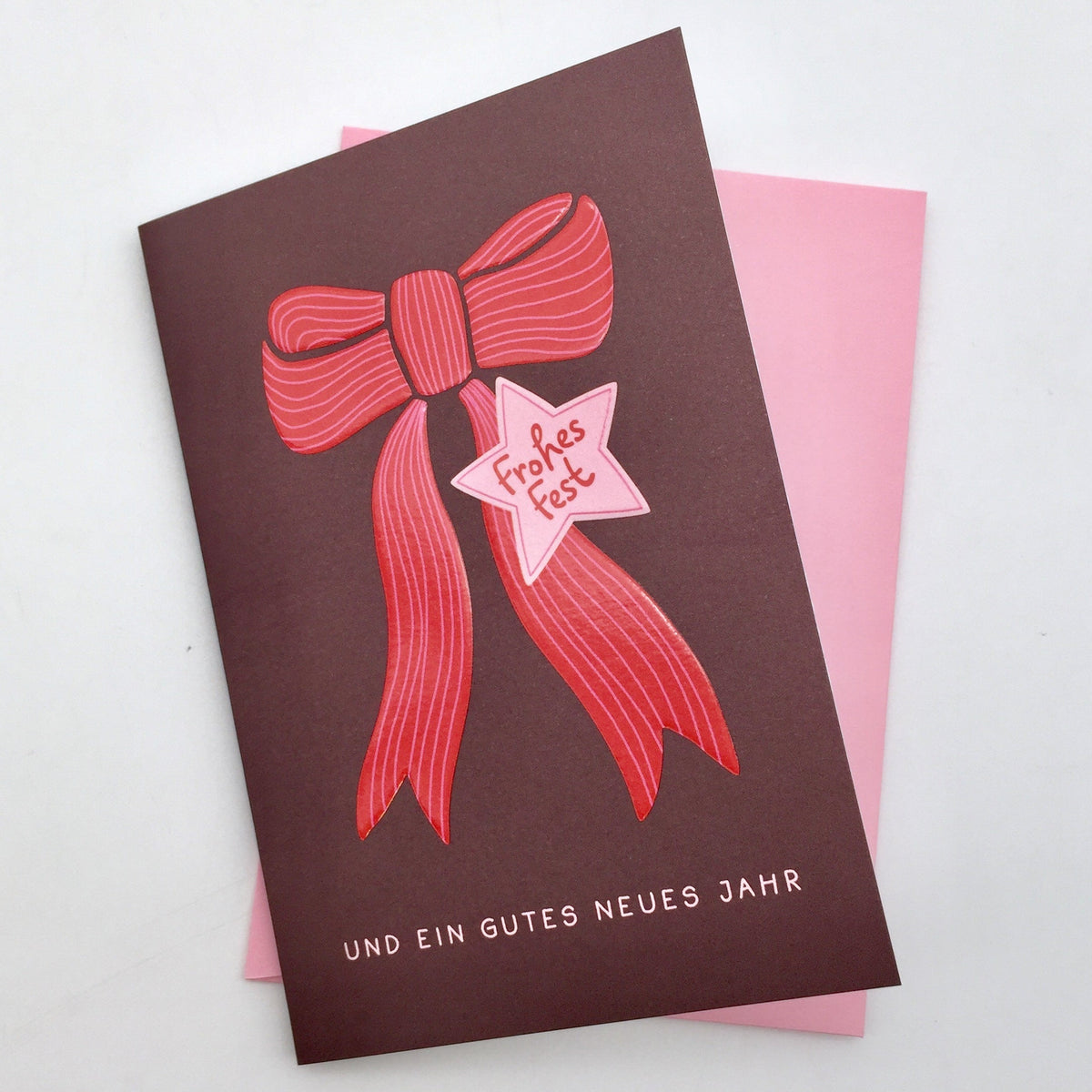 Doppelkarte Bow Frohes Fest