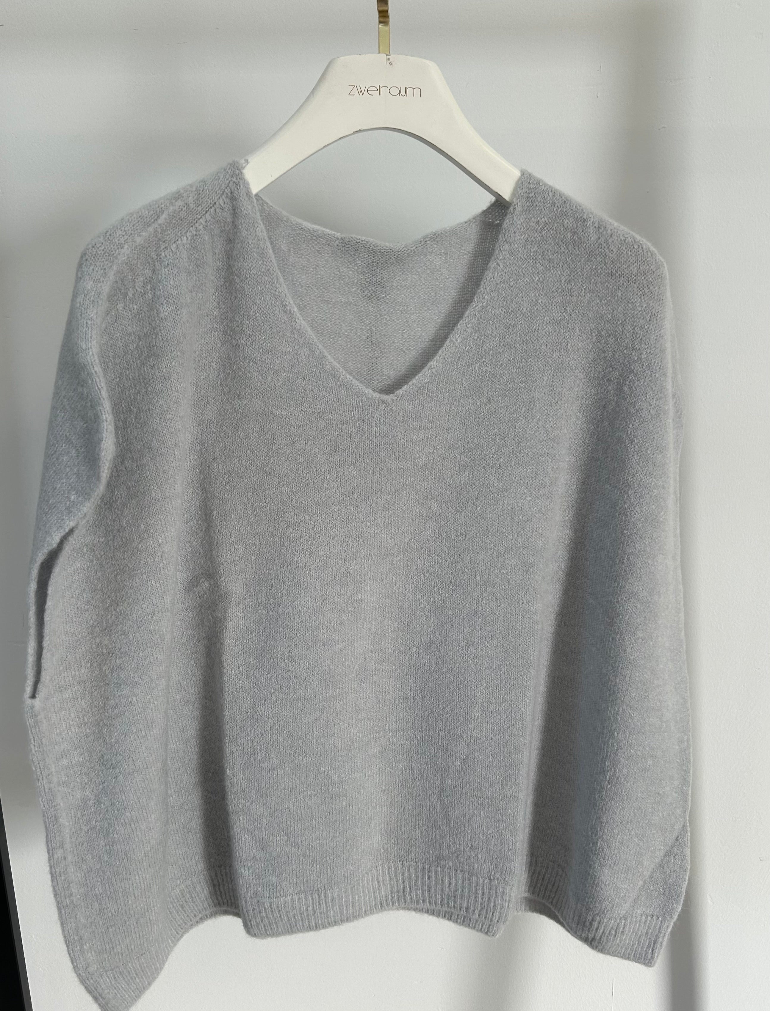 Midi Strick Pullunder Loose V-Neck
