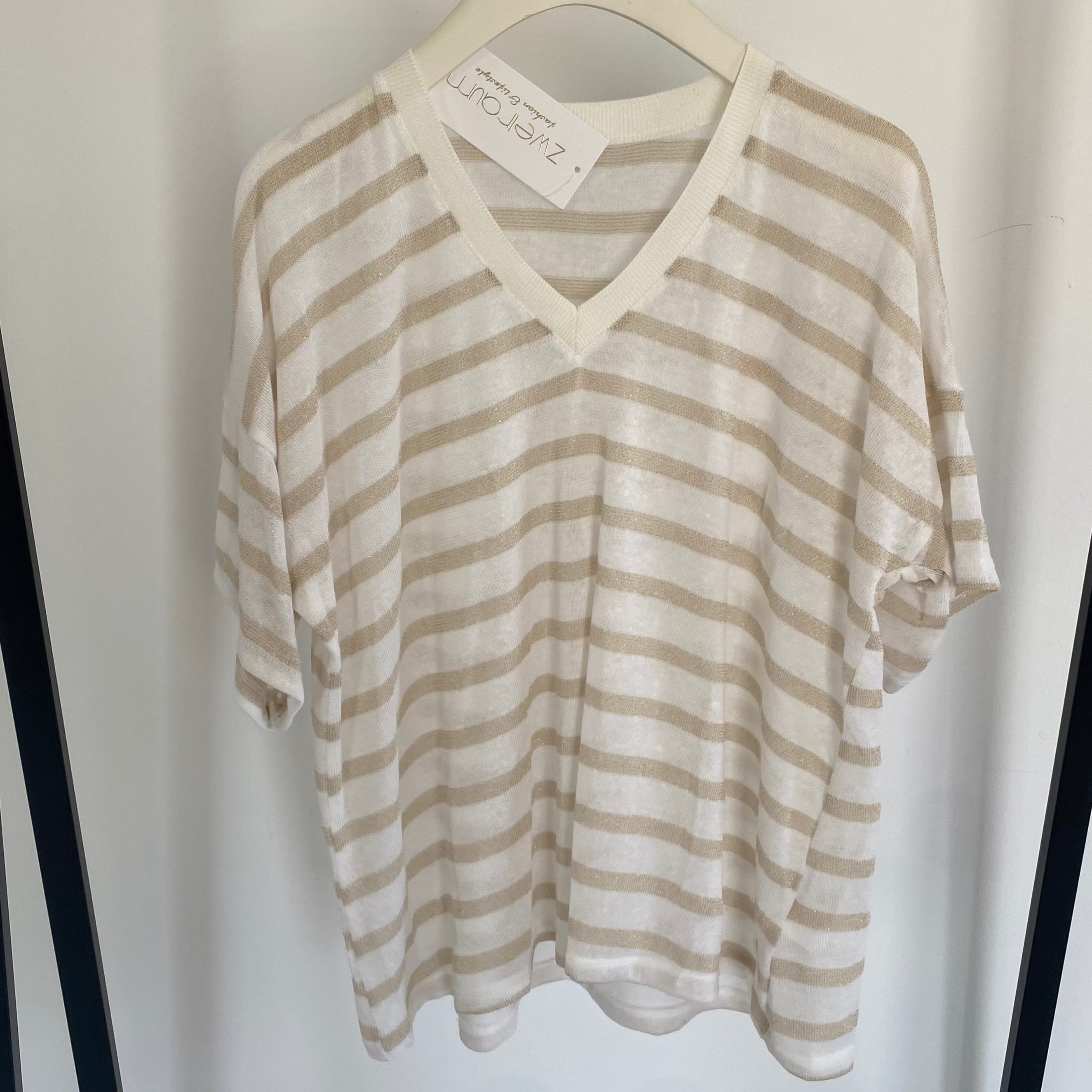 Loose T-Shirt mit Streifen