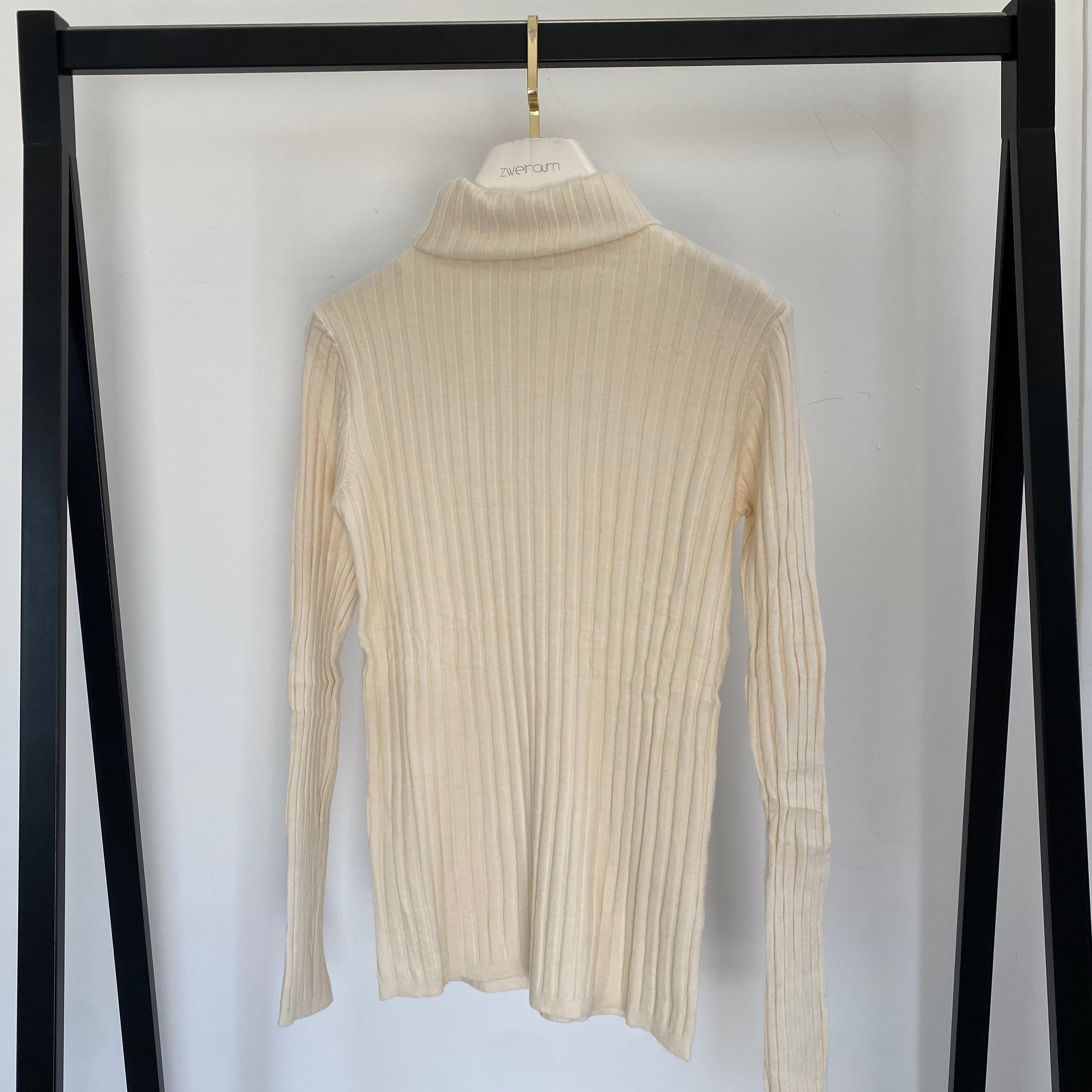 Fitted Rollkragen Pulli Ribbed