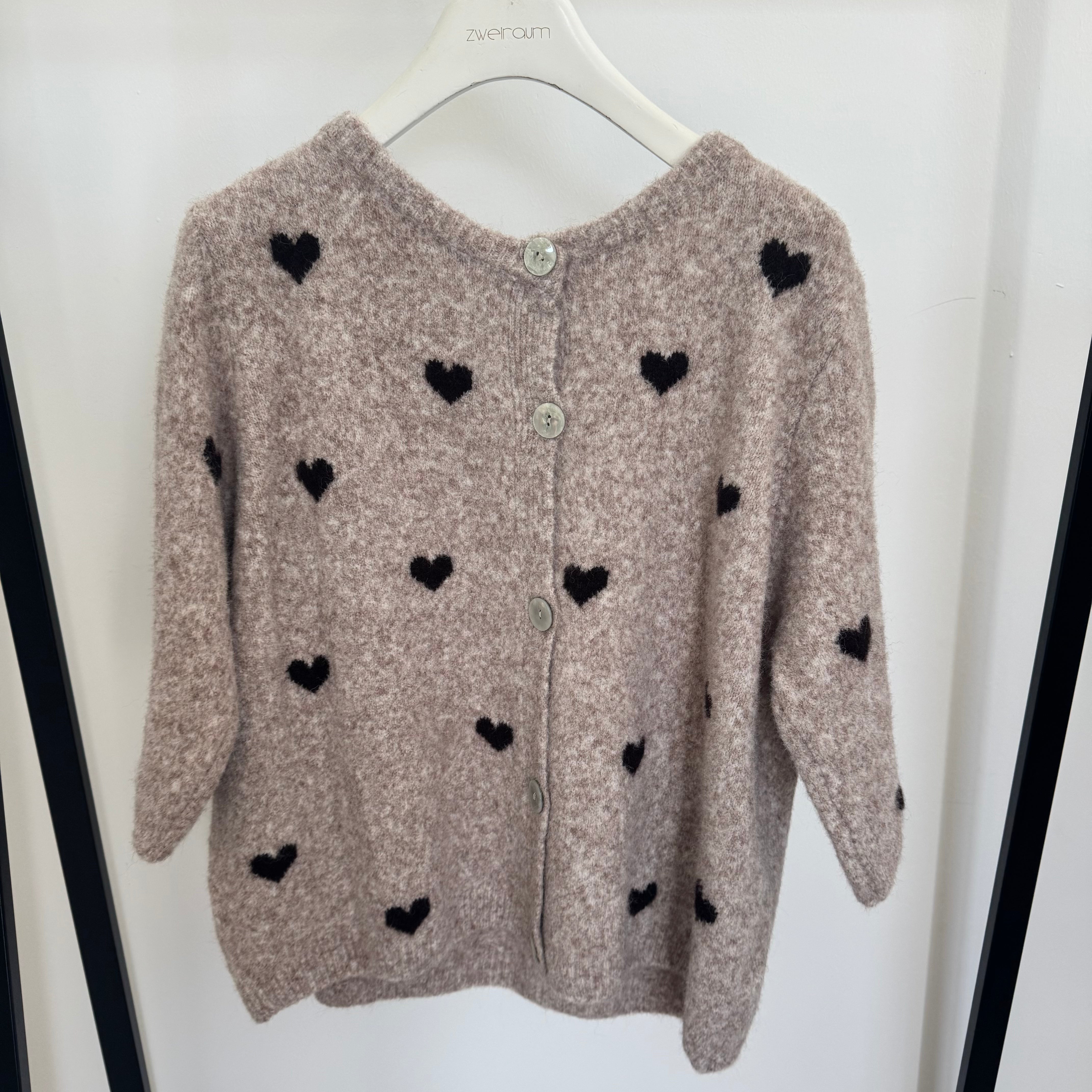 Strick Jacke Little Hearts Dreiviertel Arm