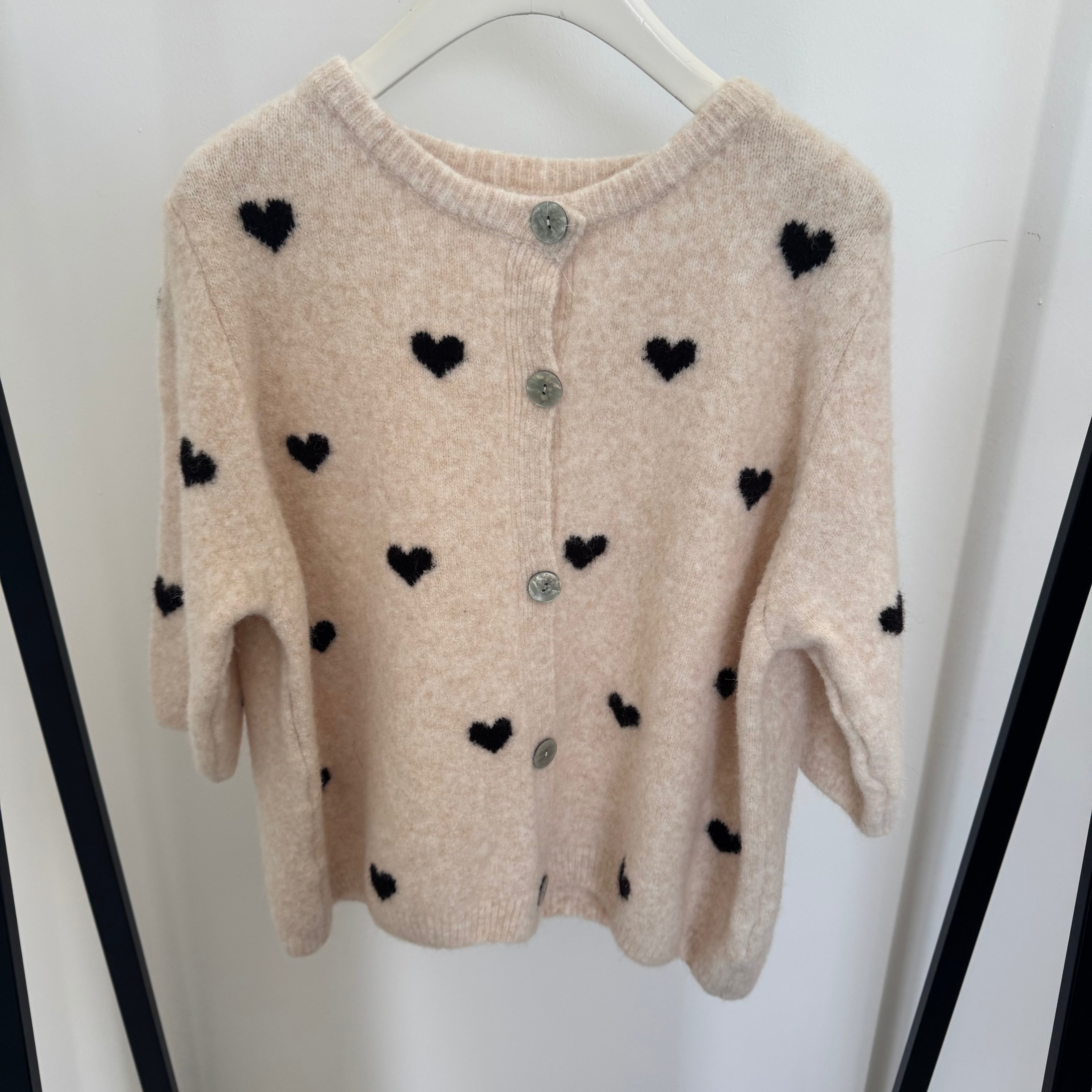 Strick Jacke Little Hearts Dreiviertel Arm