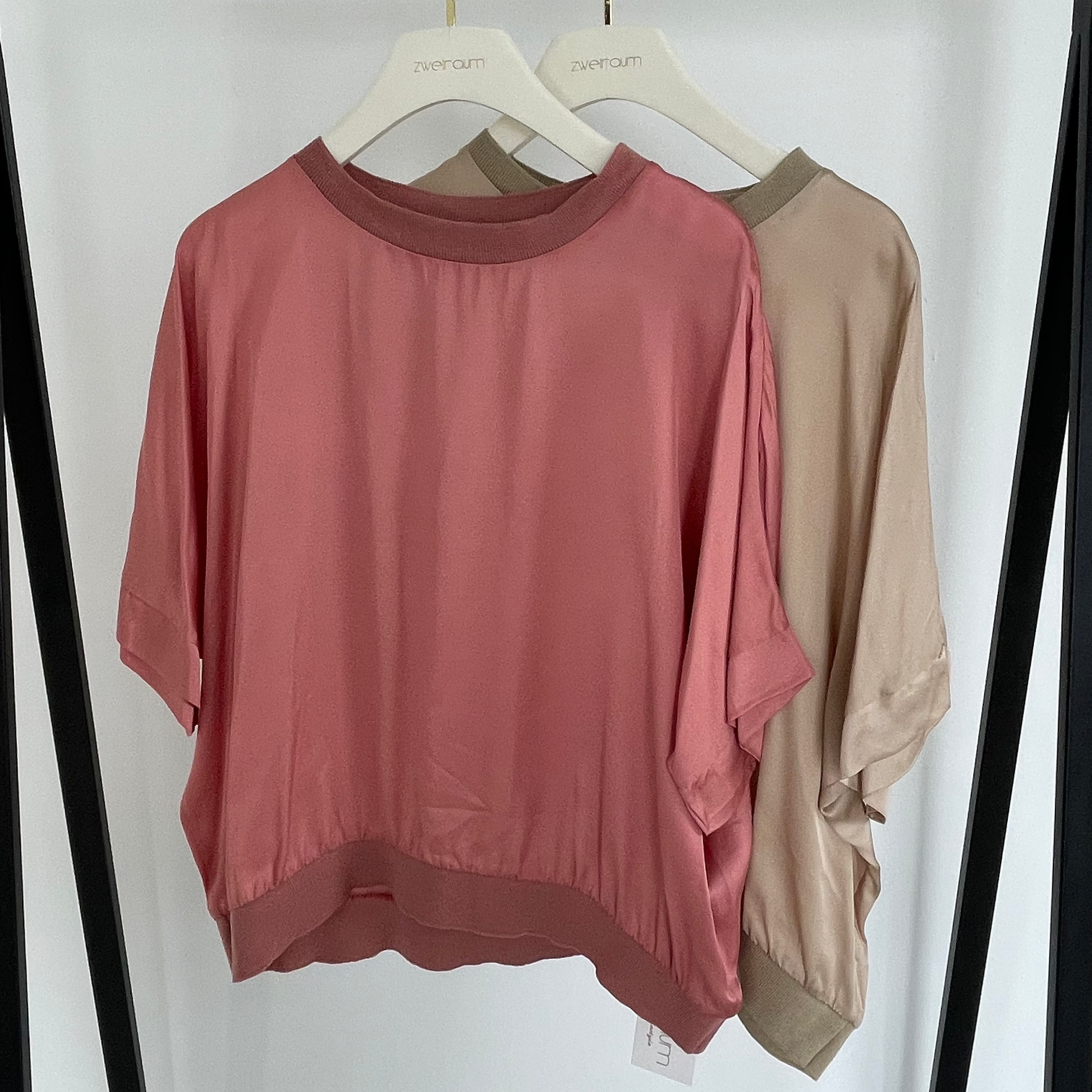 Satin Shirt mit Bündchen