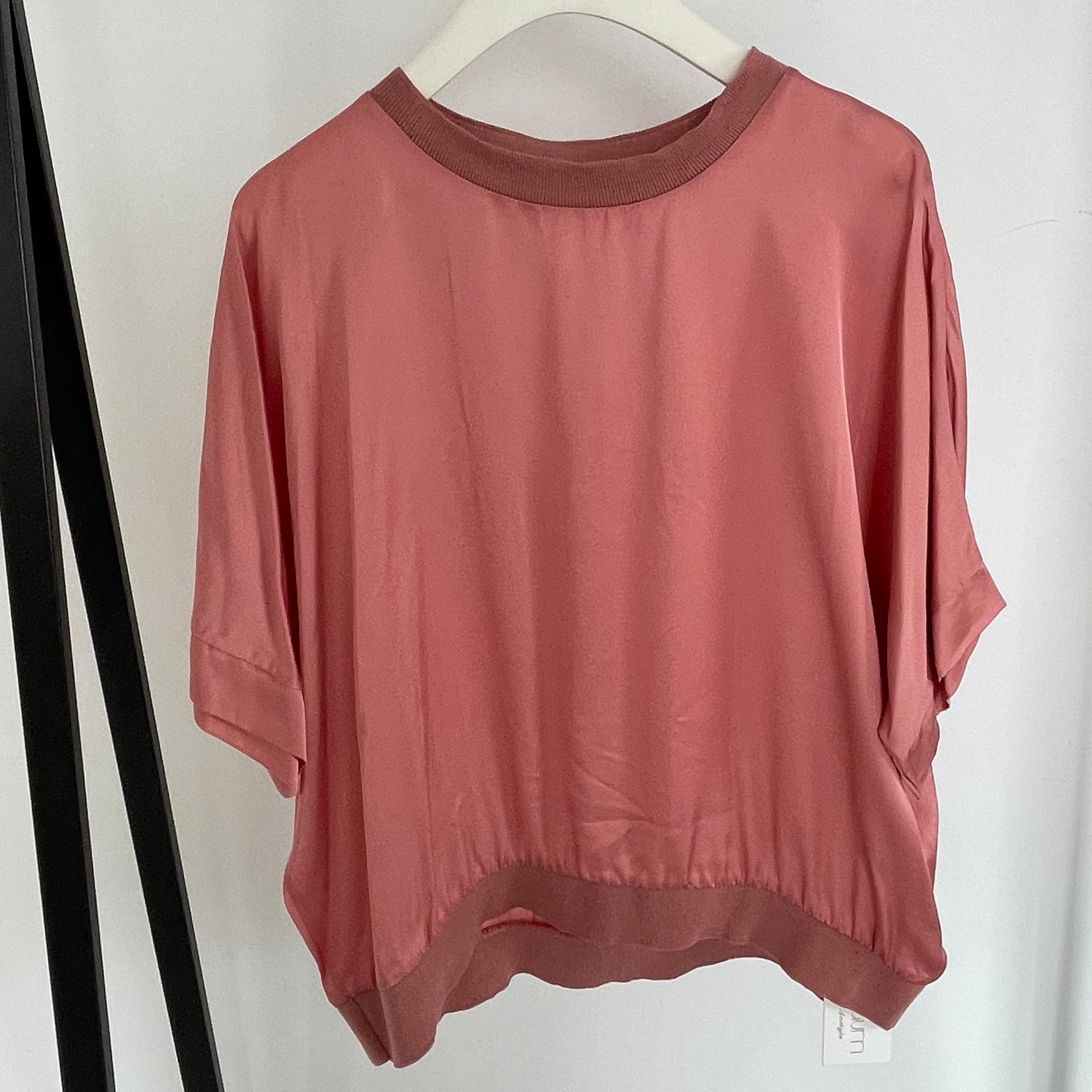 Satin Shirt mit Bündchen