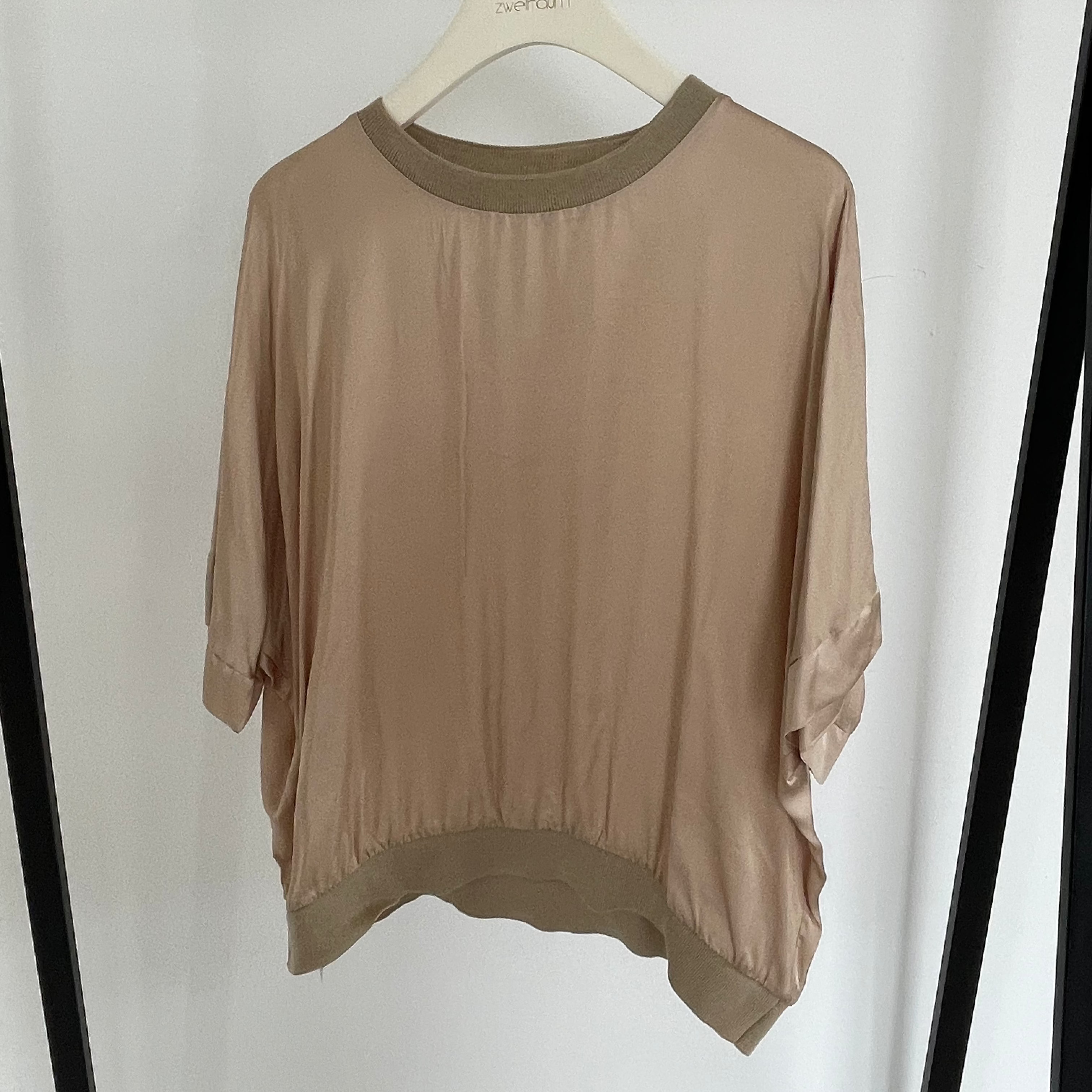 Satin Shirt mit Bündchen