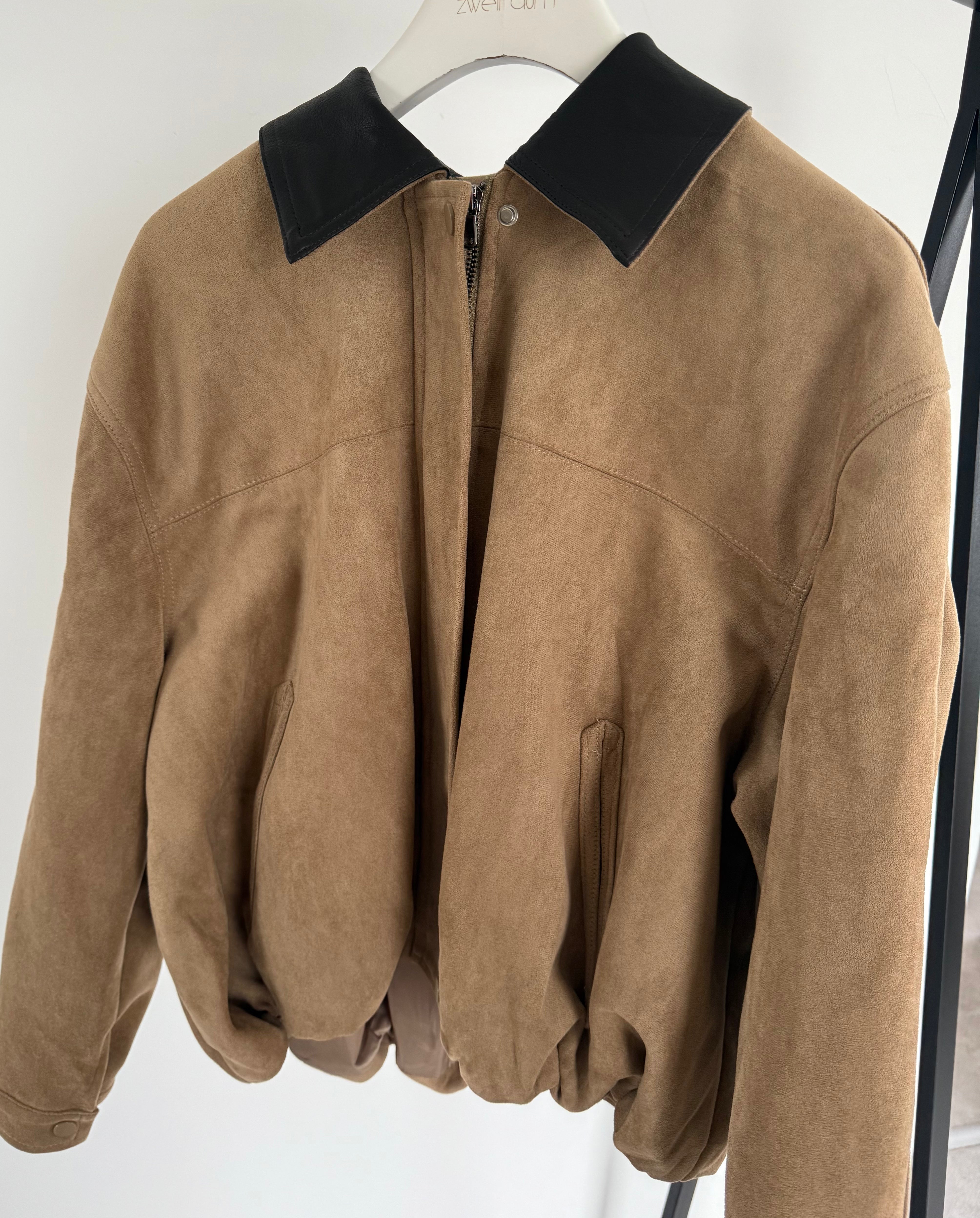 Wildlederoptik Jacke Puffy