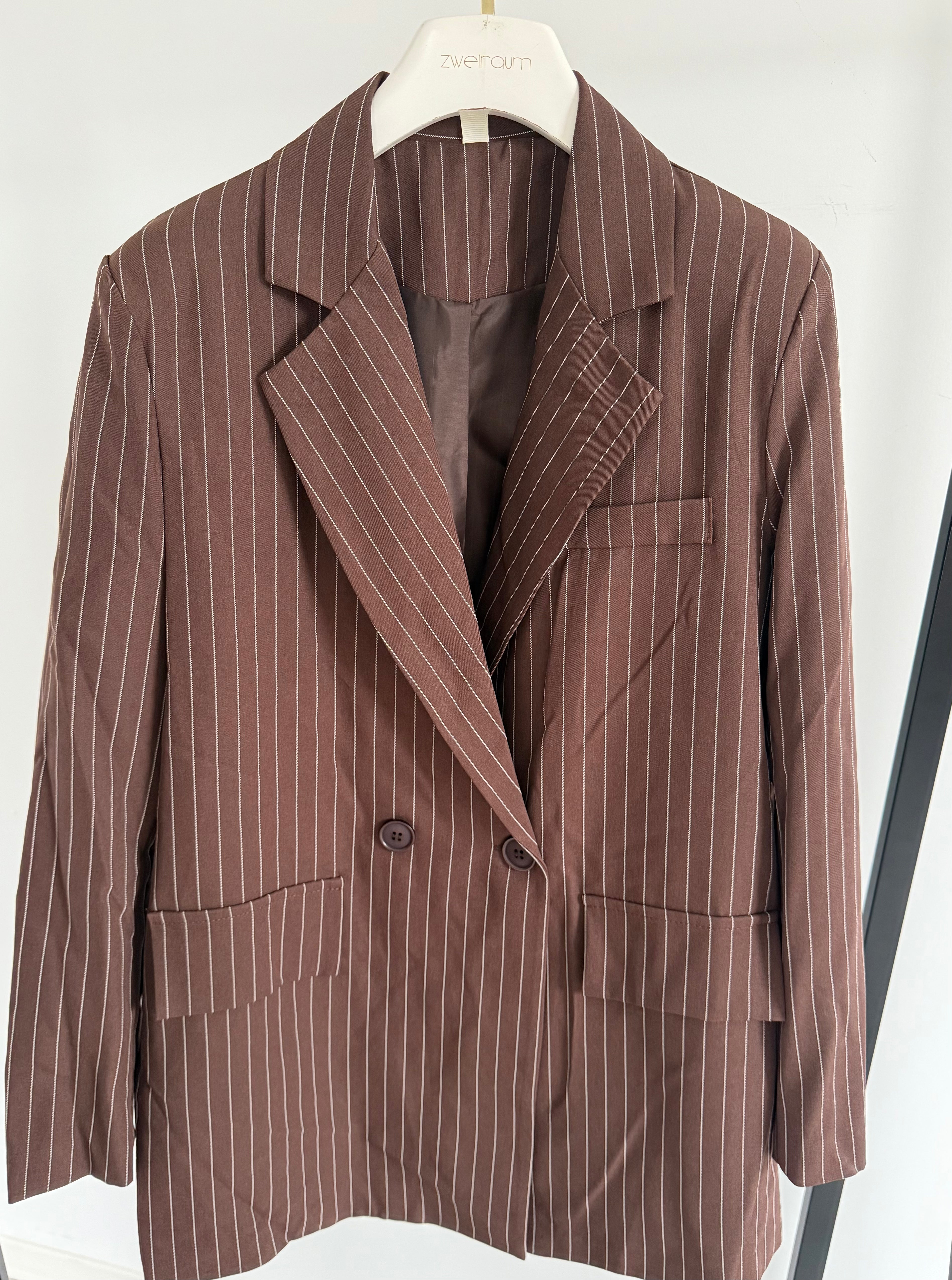 Long Blazer Fine Pin Stripes