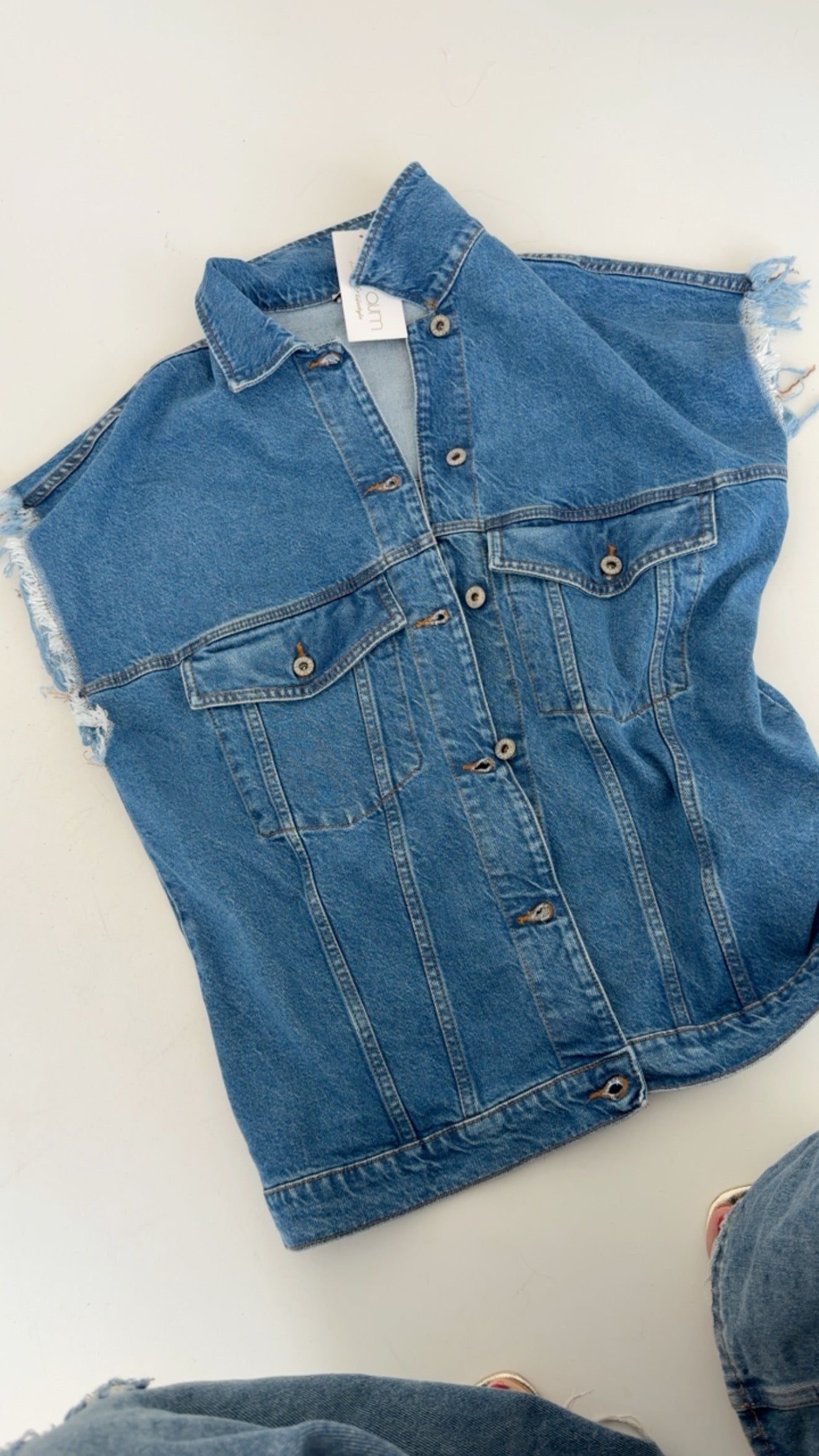 Jeans Weste Fringe