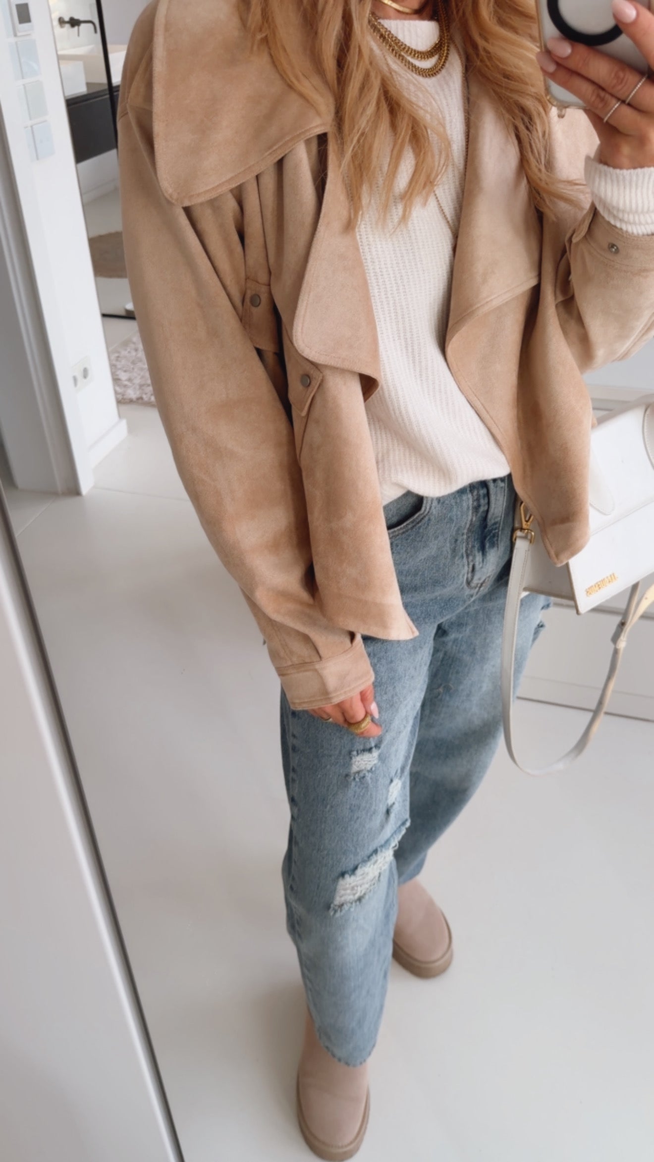 Midi Jacke Suede