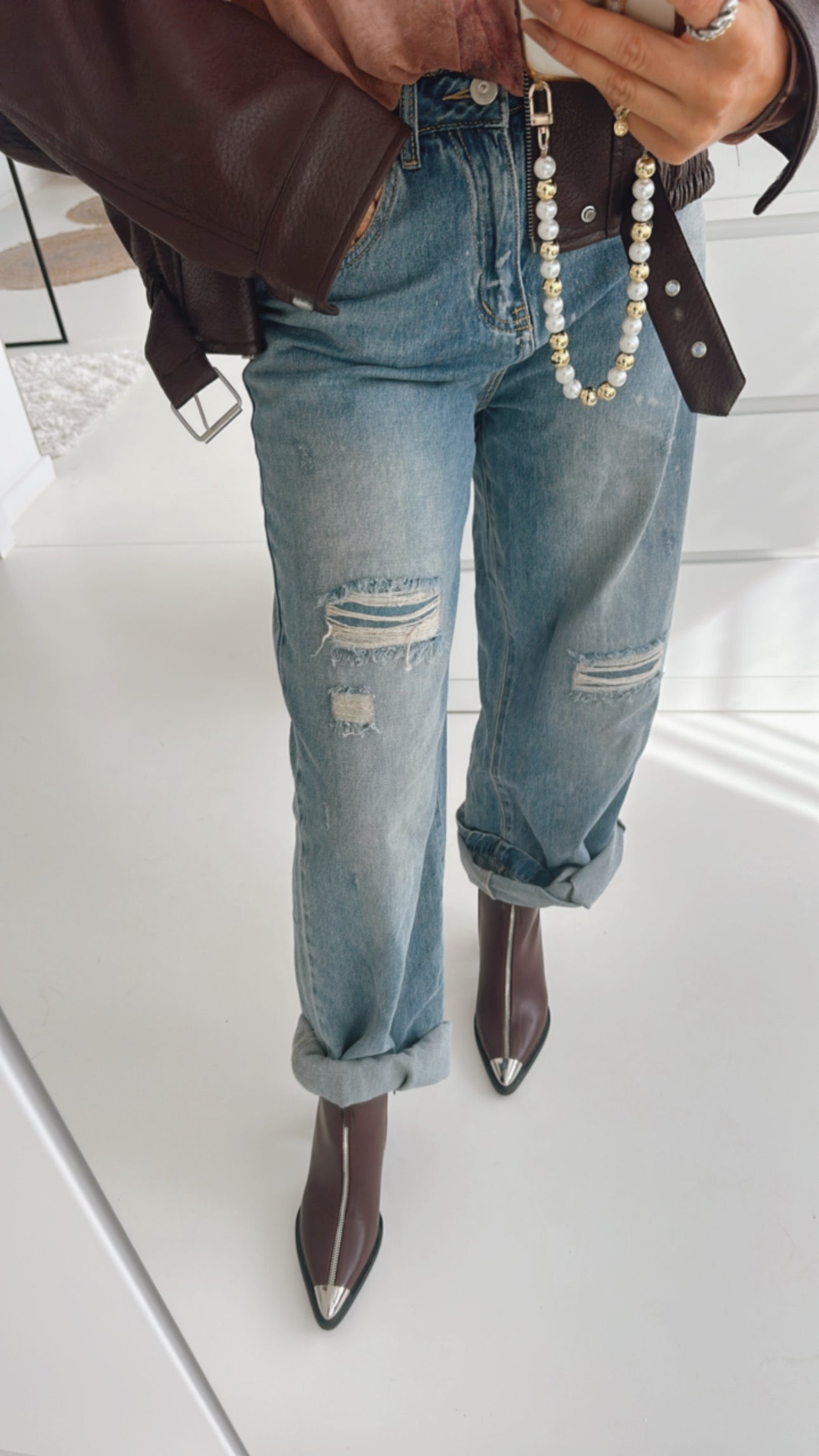 Boots Silver Zipper