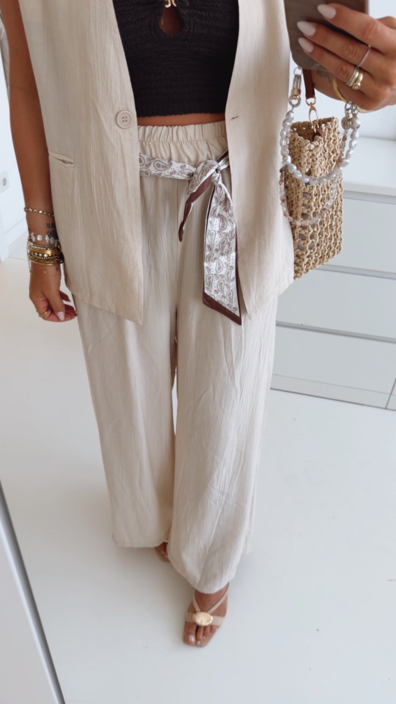 Structured Hose Silky Tuch