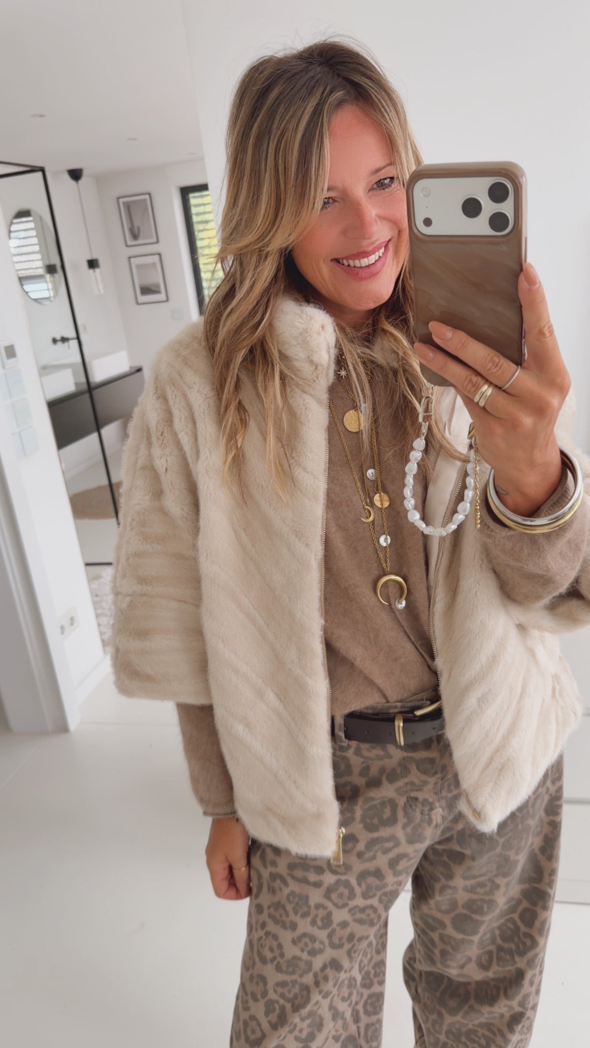 Fell Jacke Midi Sleeve
