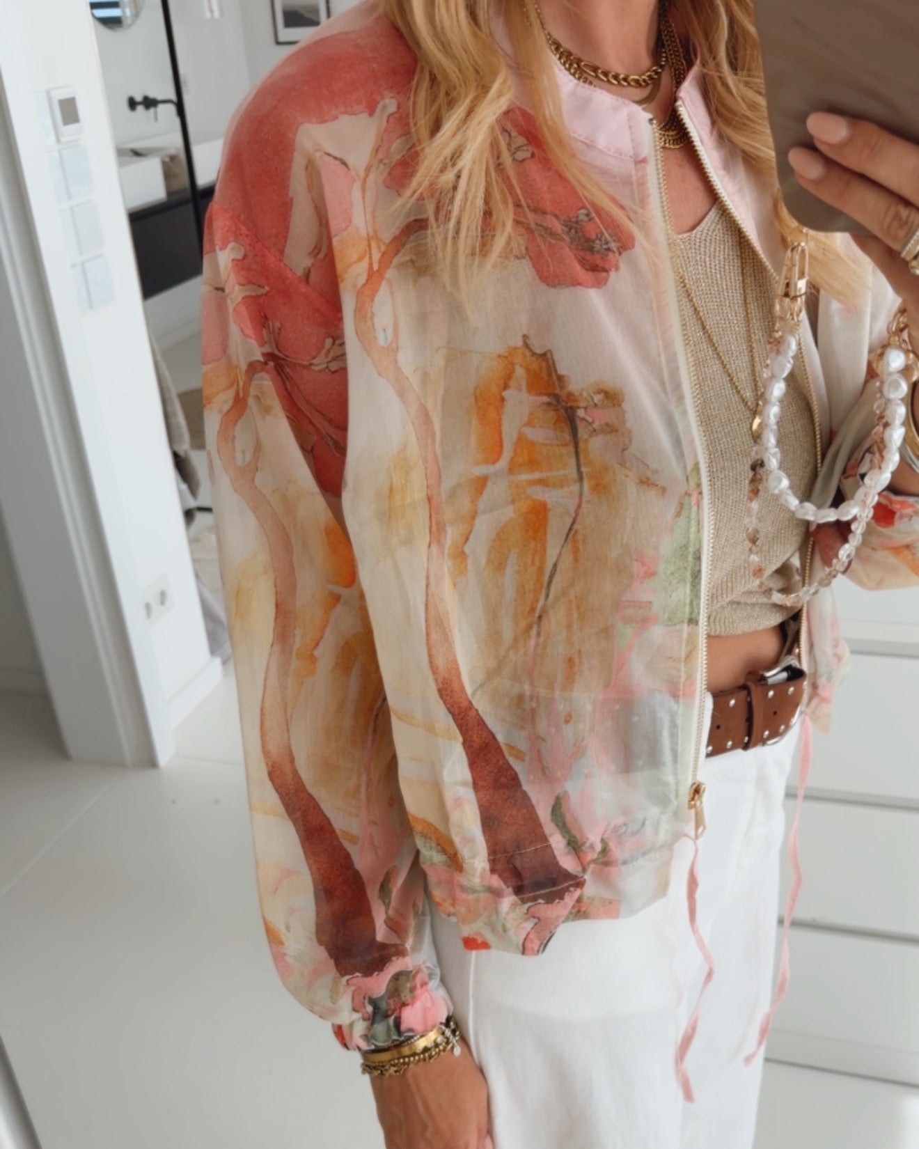 Jacke Sheer Print