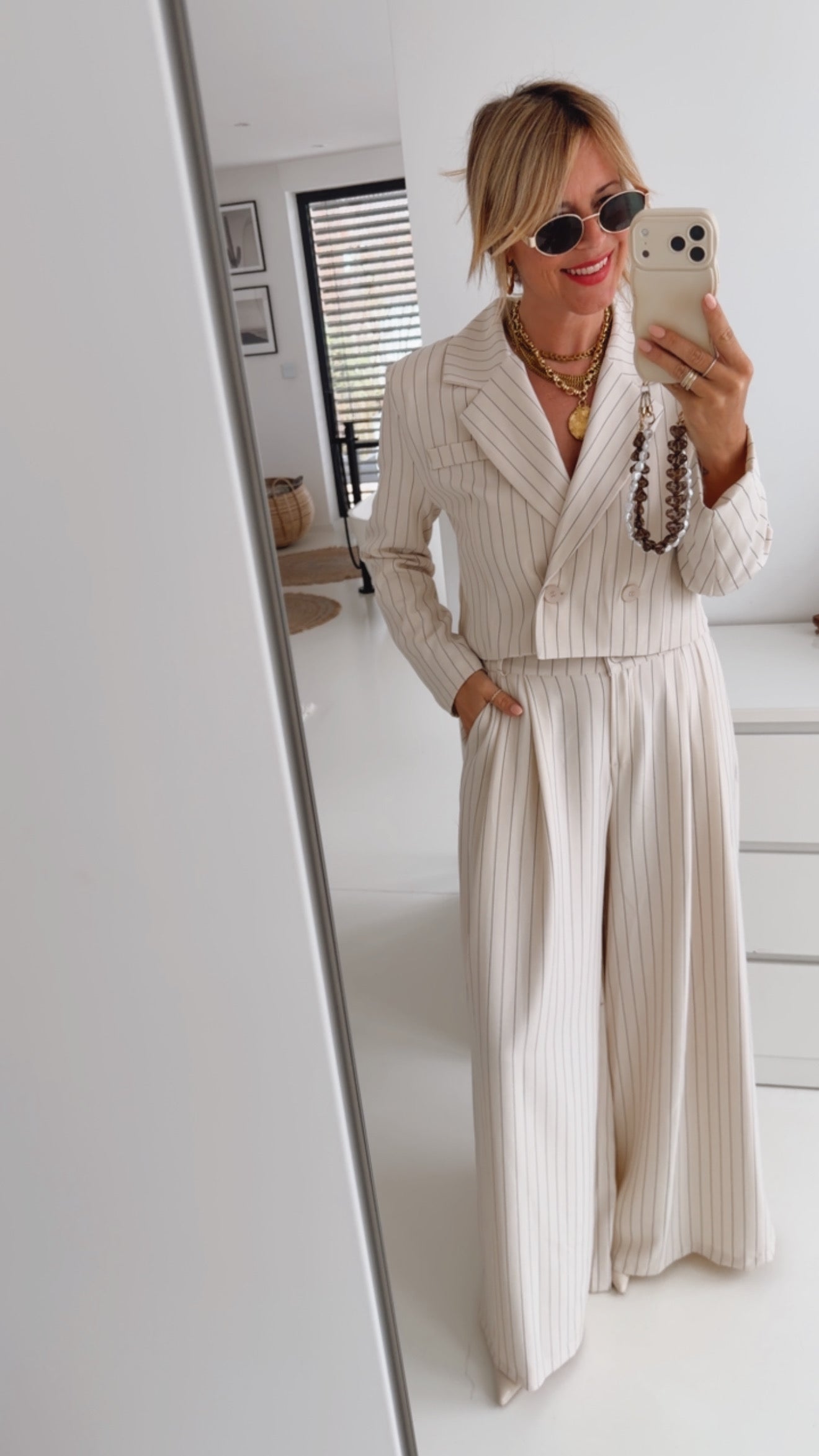 Cropped Blazer Fine Stripes