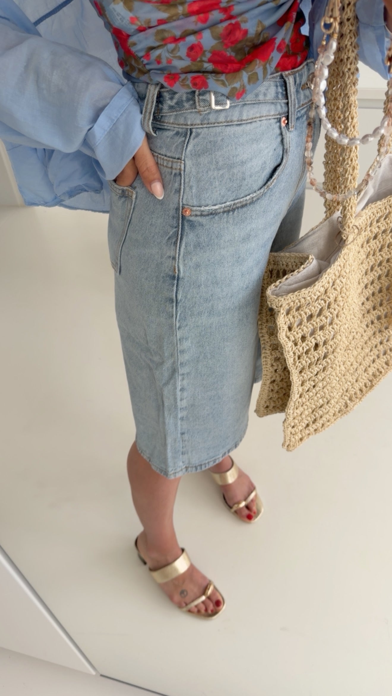 Bermuda Wide Leg Jeans