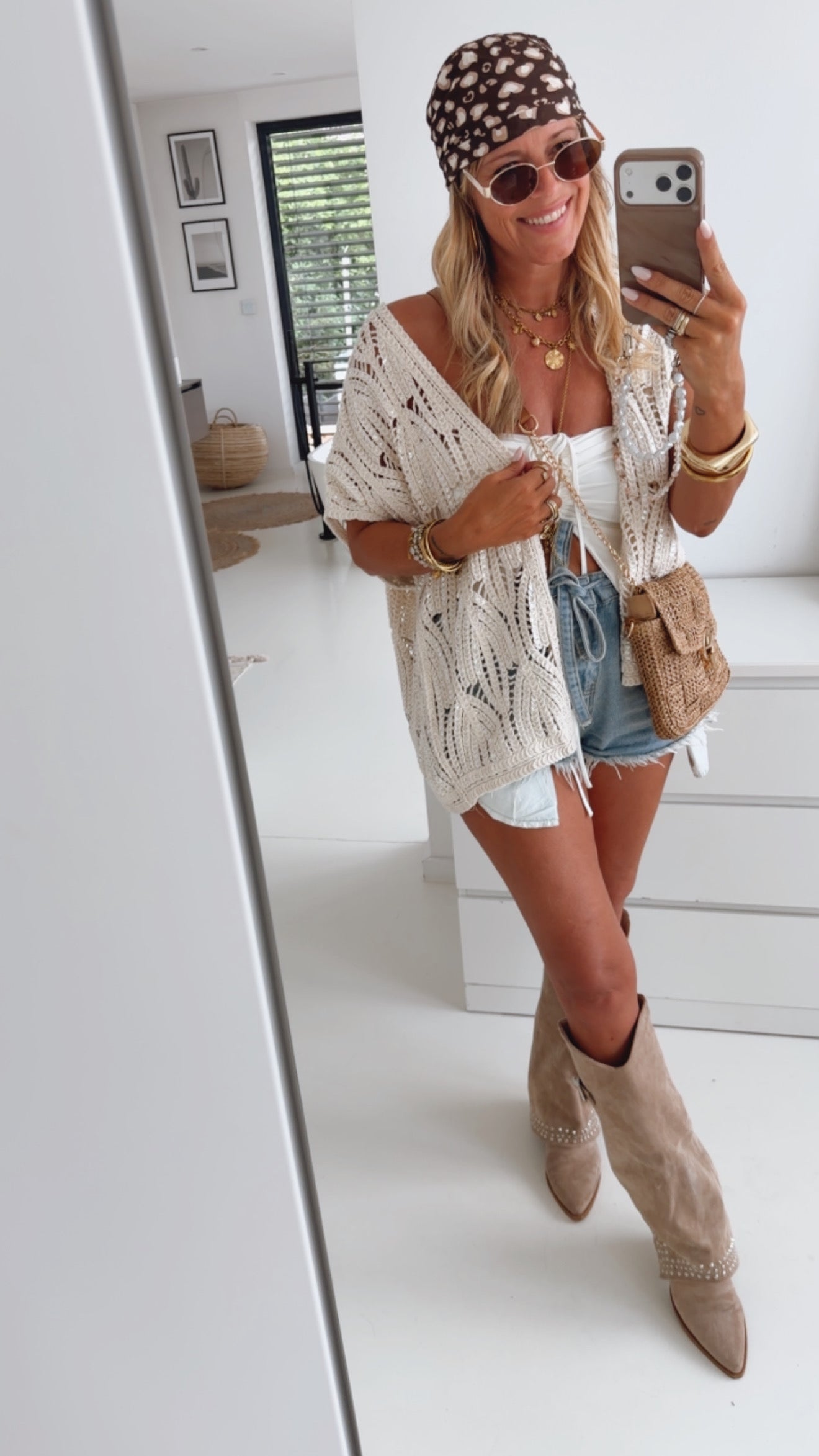 Jeans Shorts Mit Bindegurt
