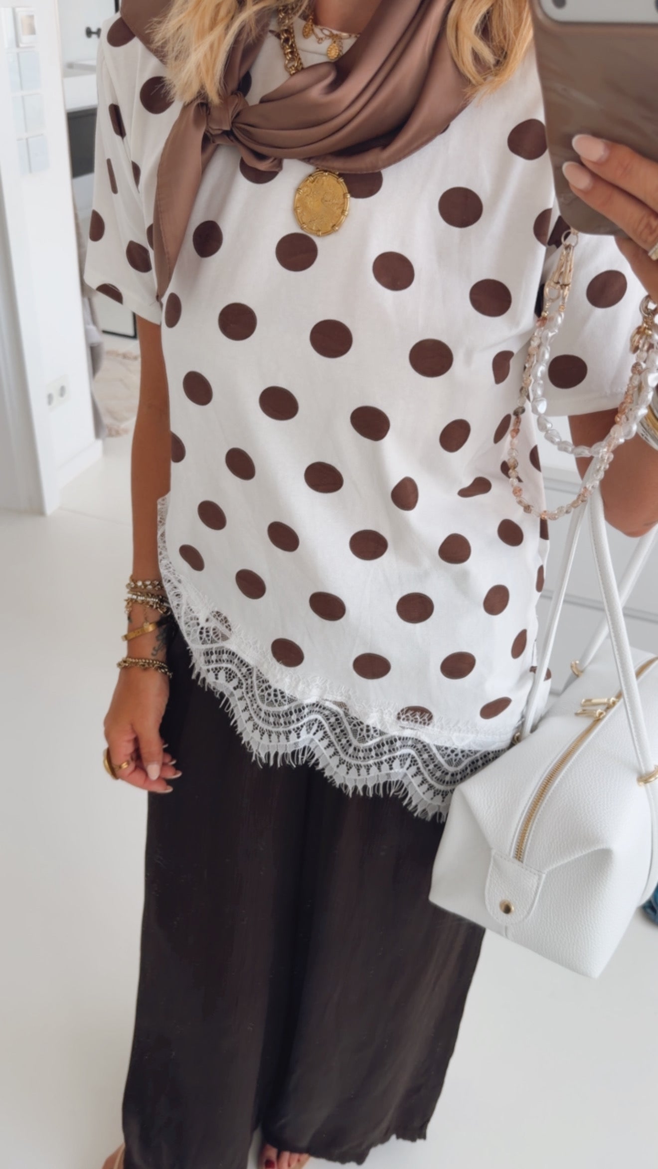 T-Shirt Asymmerisch Lace