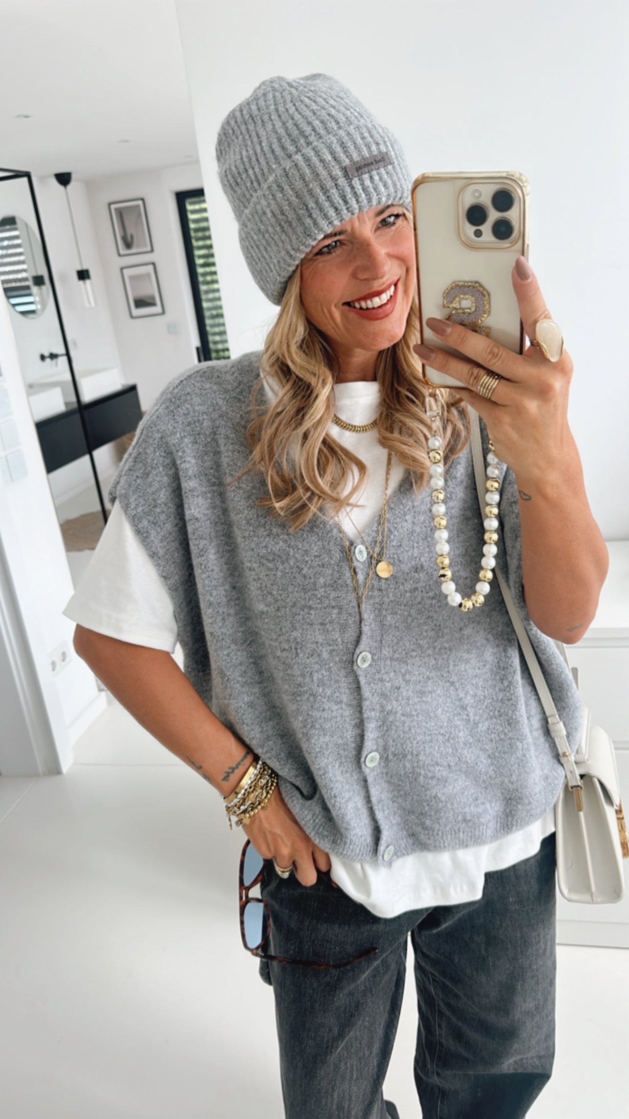 Oversize Pullunder Perlmutt Buttons