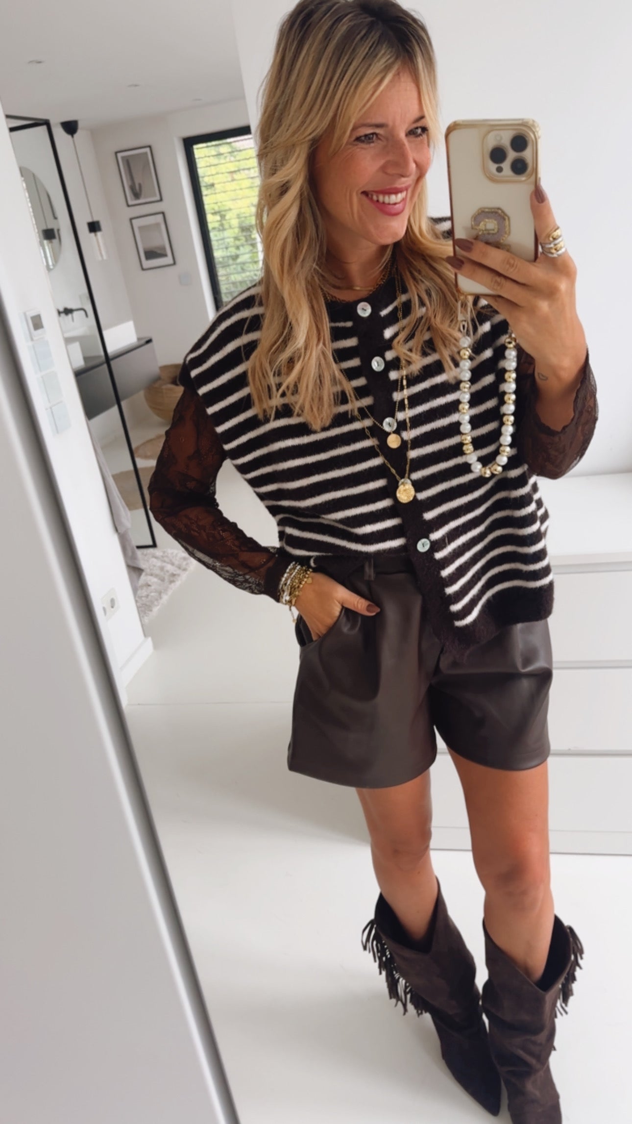 Midi Knit Pullunder Stripes