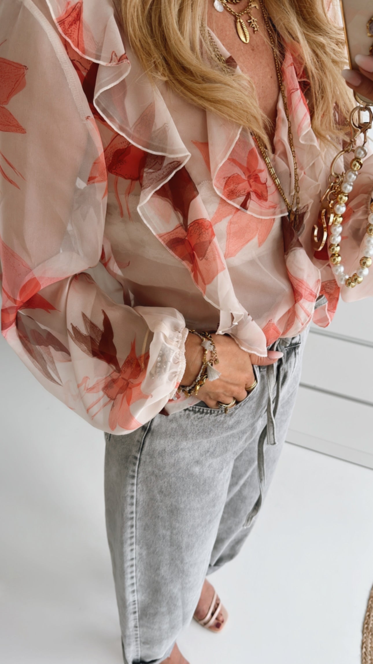 Light Bluse mit Blumen