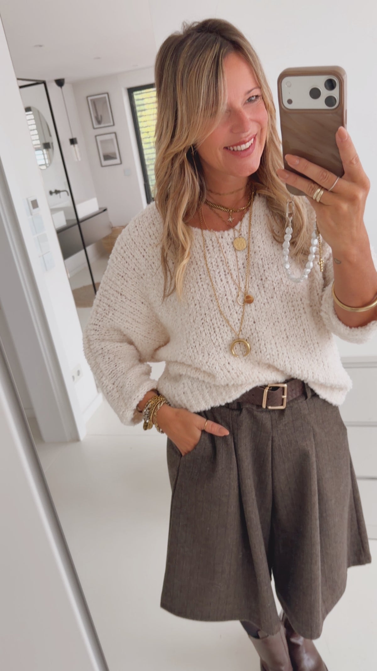 Popcorn Pulli Dreiviertelarm