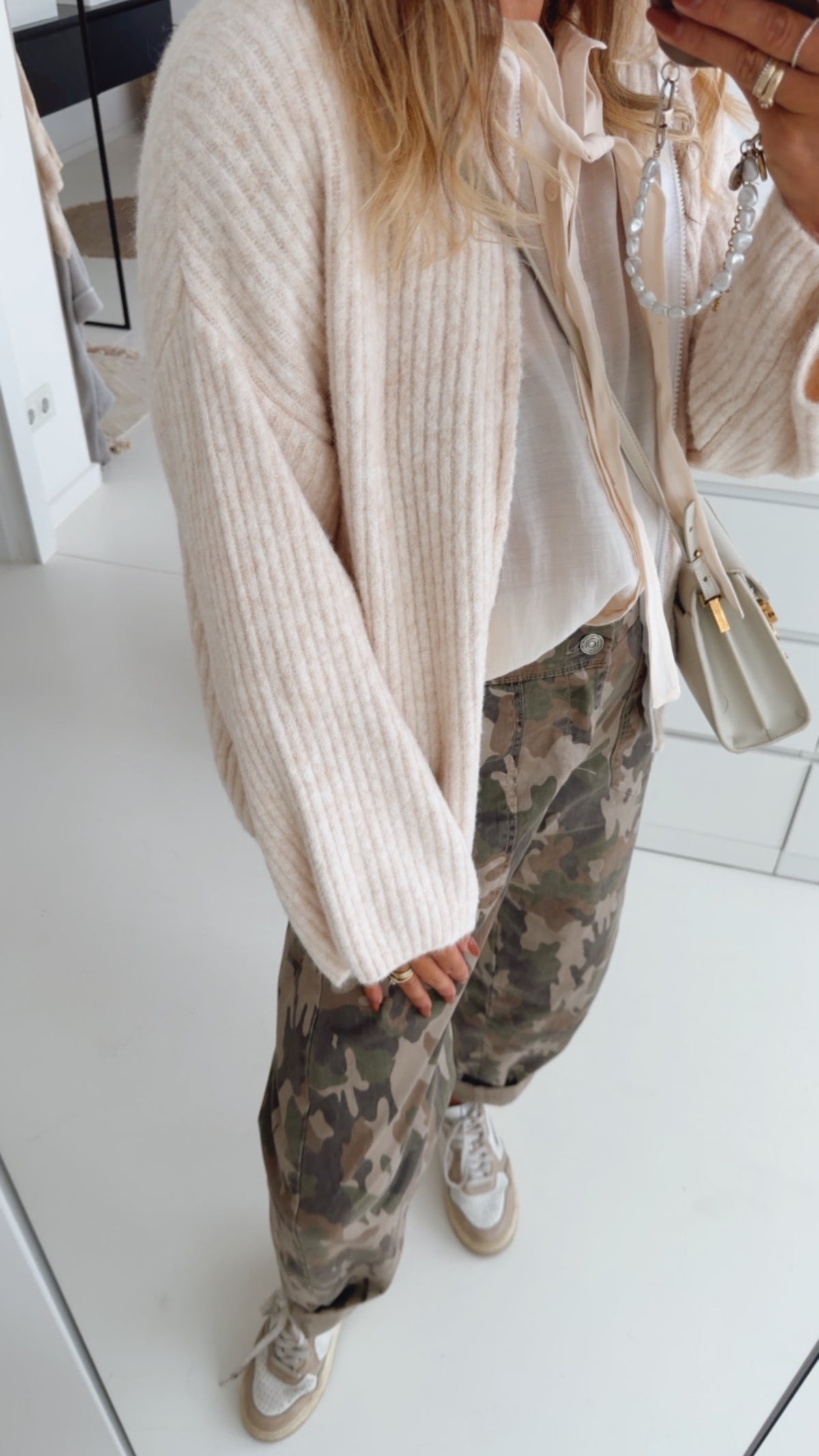 Loose Strick Jacke mit Zipper
