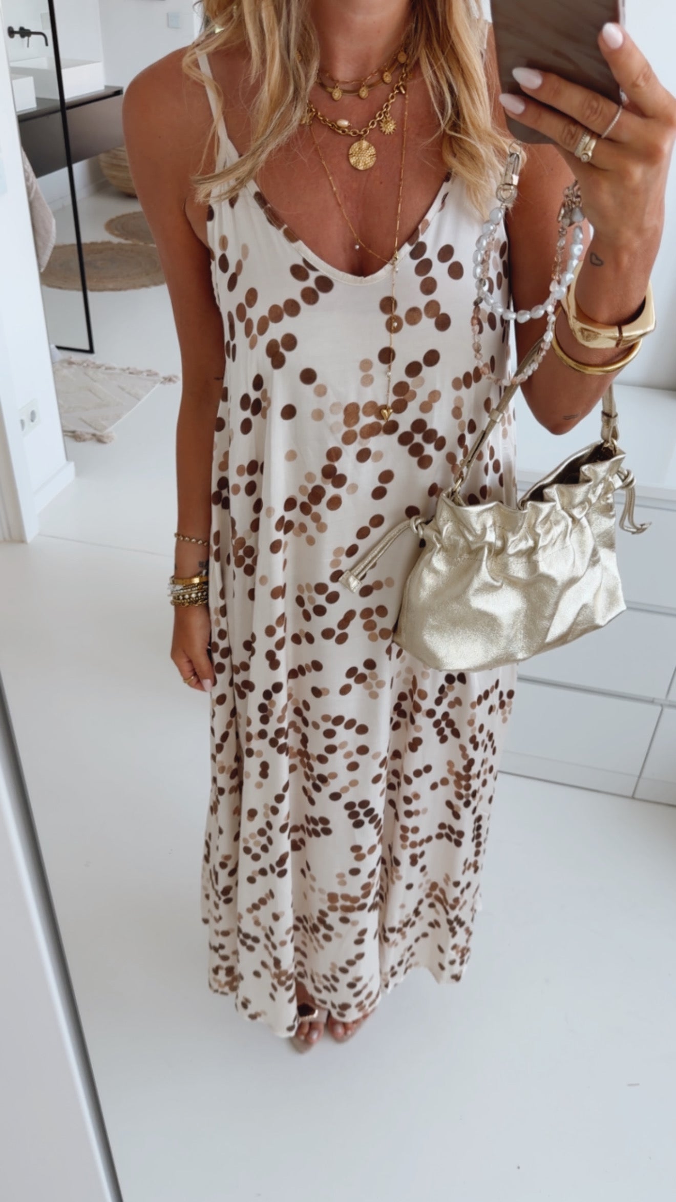 Spaghetti Kleid Polkadots