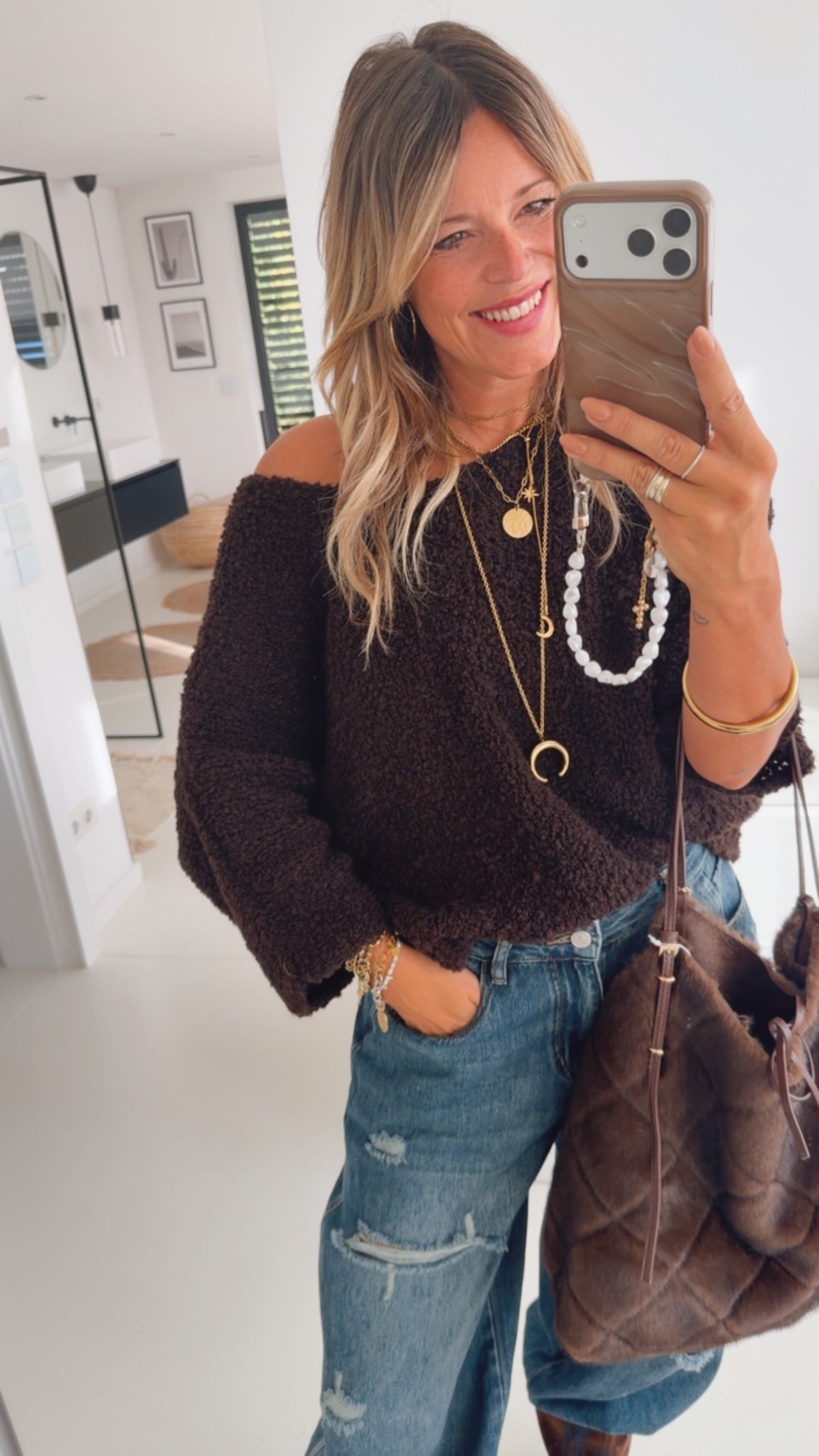 Popcorn Pulli Dreiviertelarm