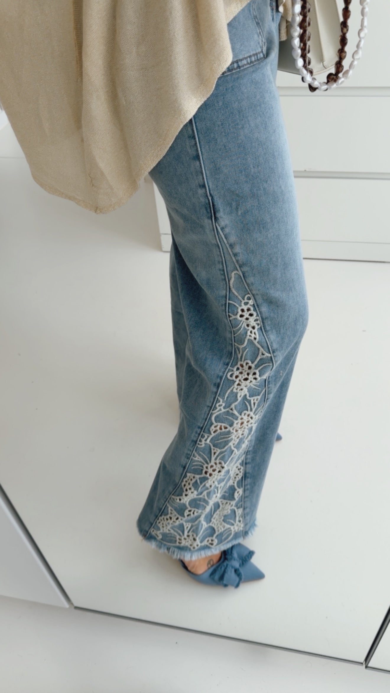 Jeans Side Flowers