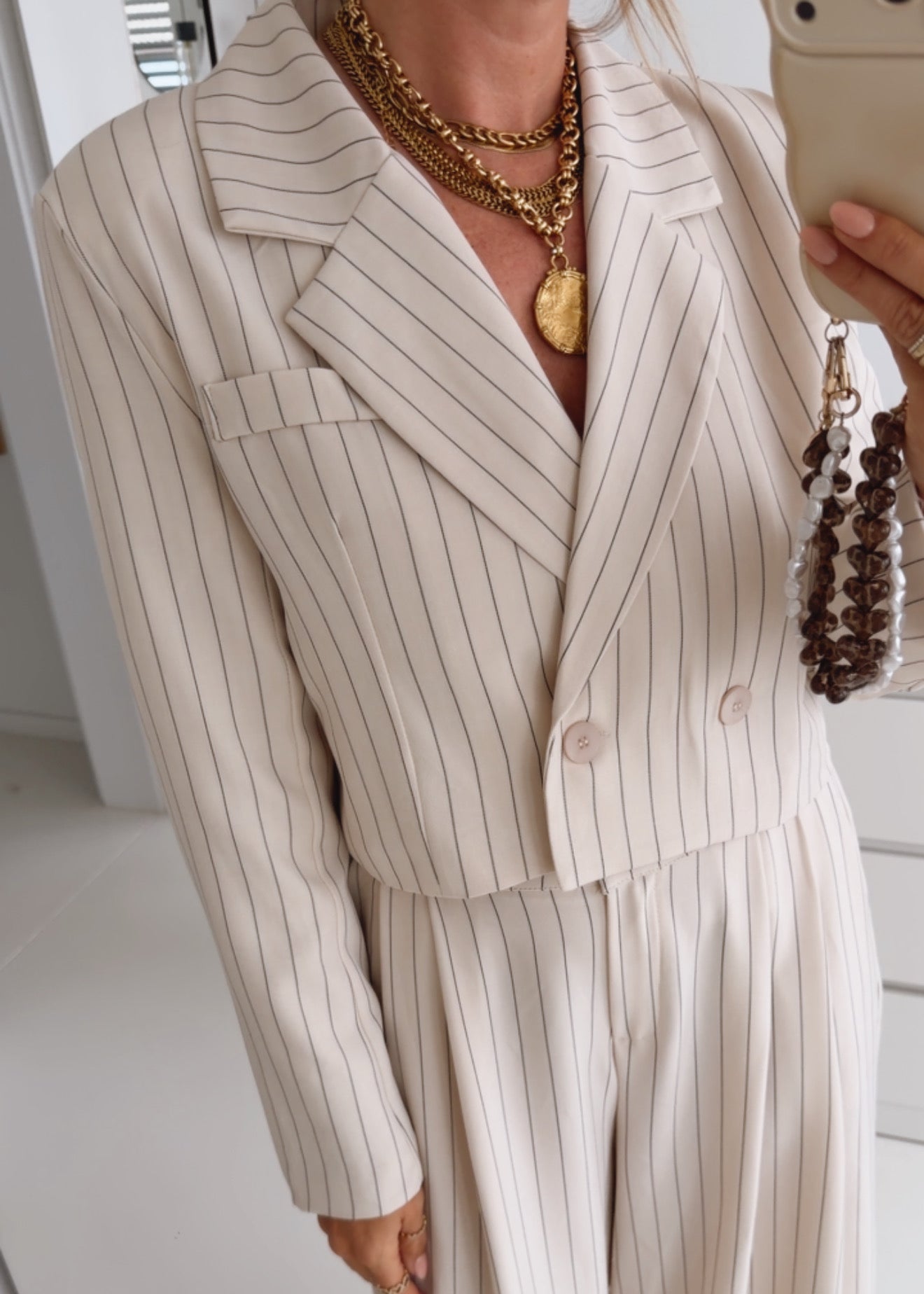 Cropped Blazer Fine Stripes