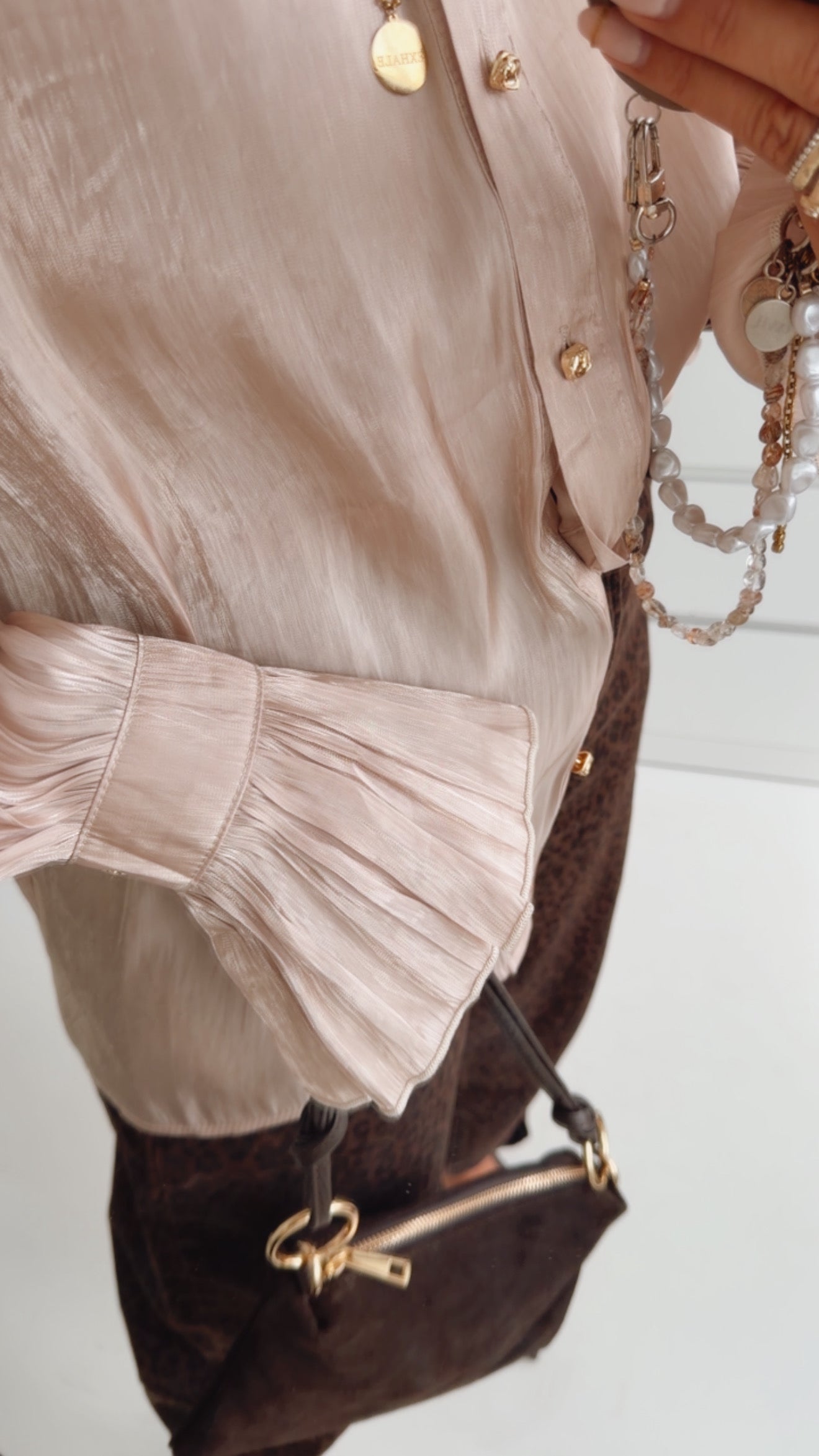 Schimmer Bluse Statement Ärmel