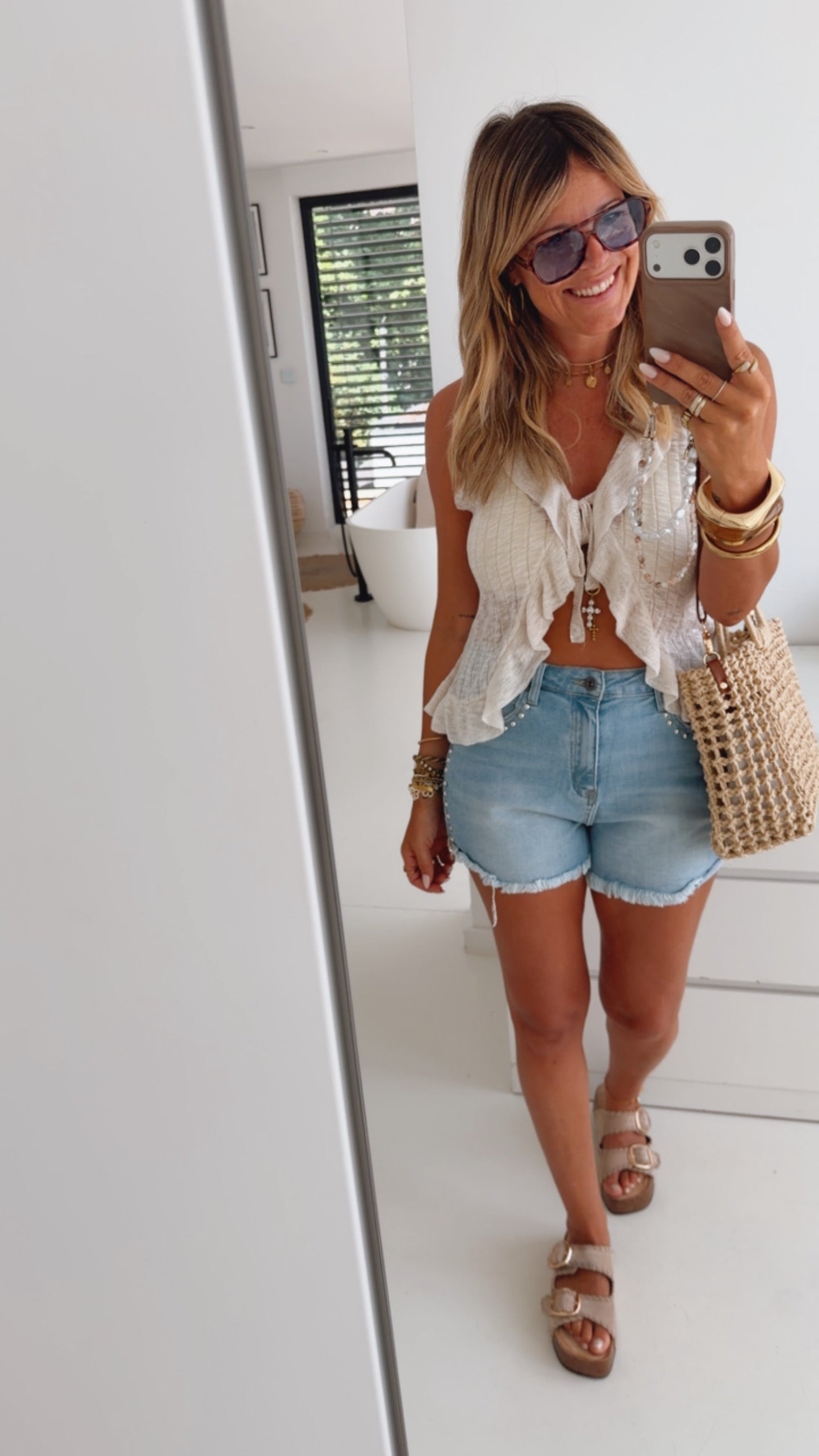 Jeans Shorts Nieten