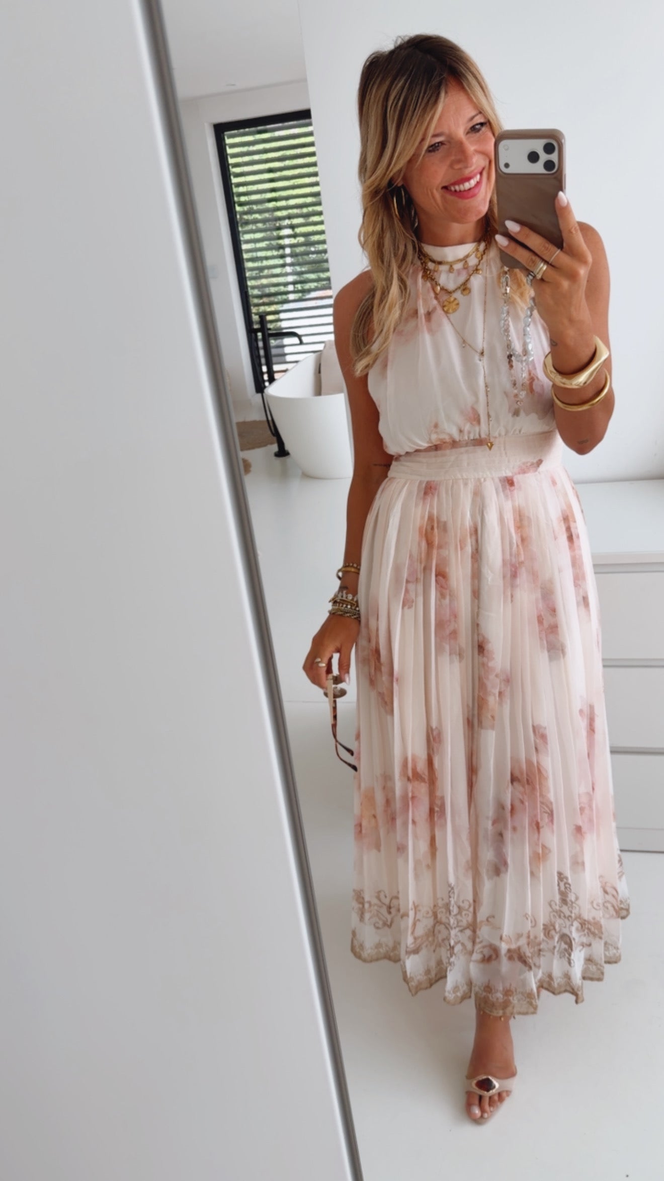 High Neck Kleid Watercolor