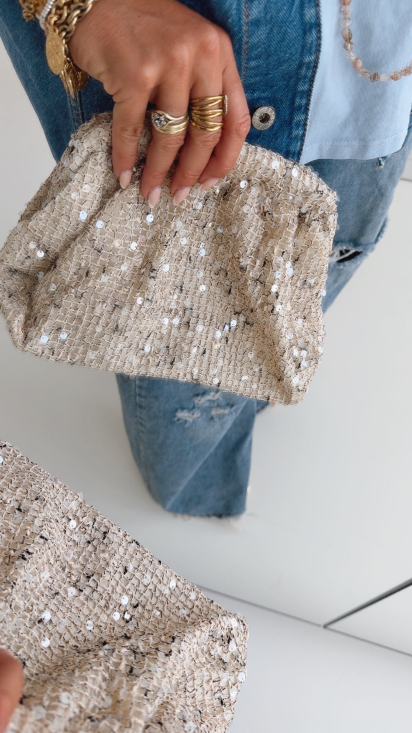 Clutch Pailletten Tasche