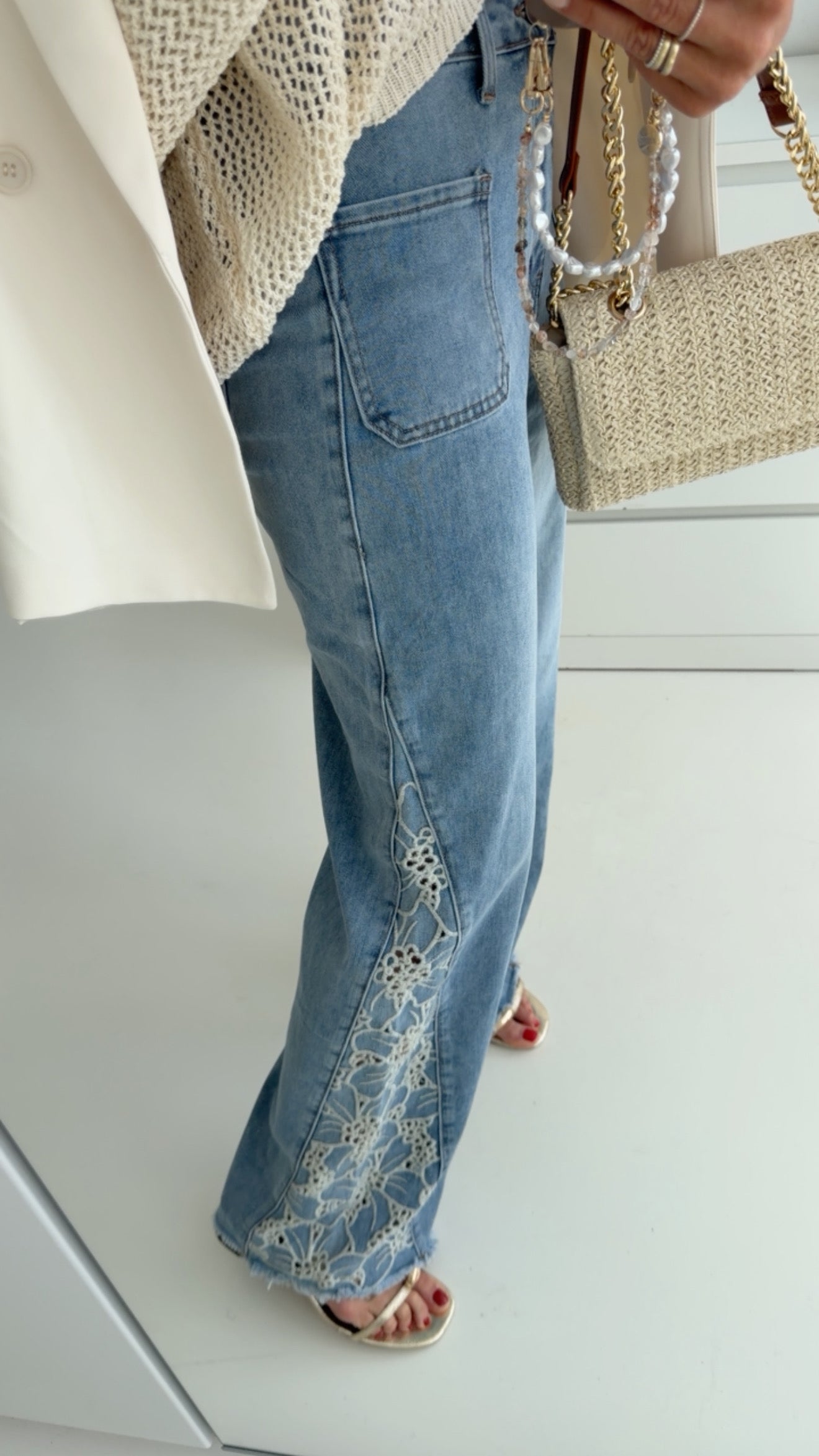 Jeans Side Flowers