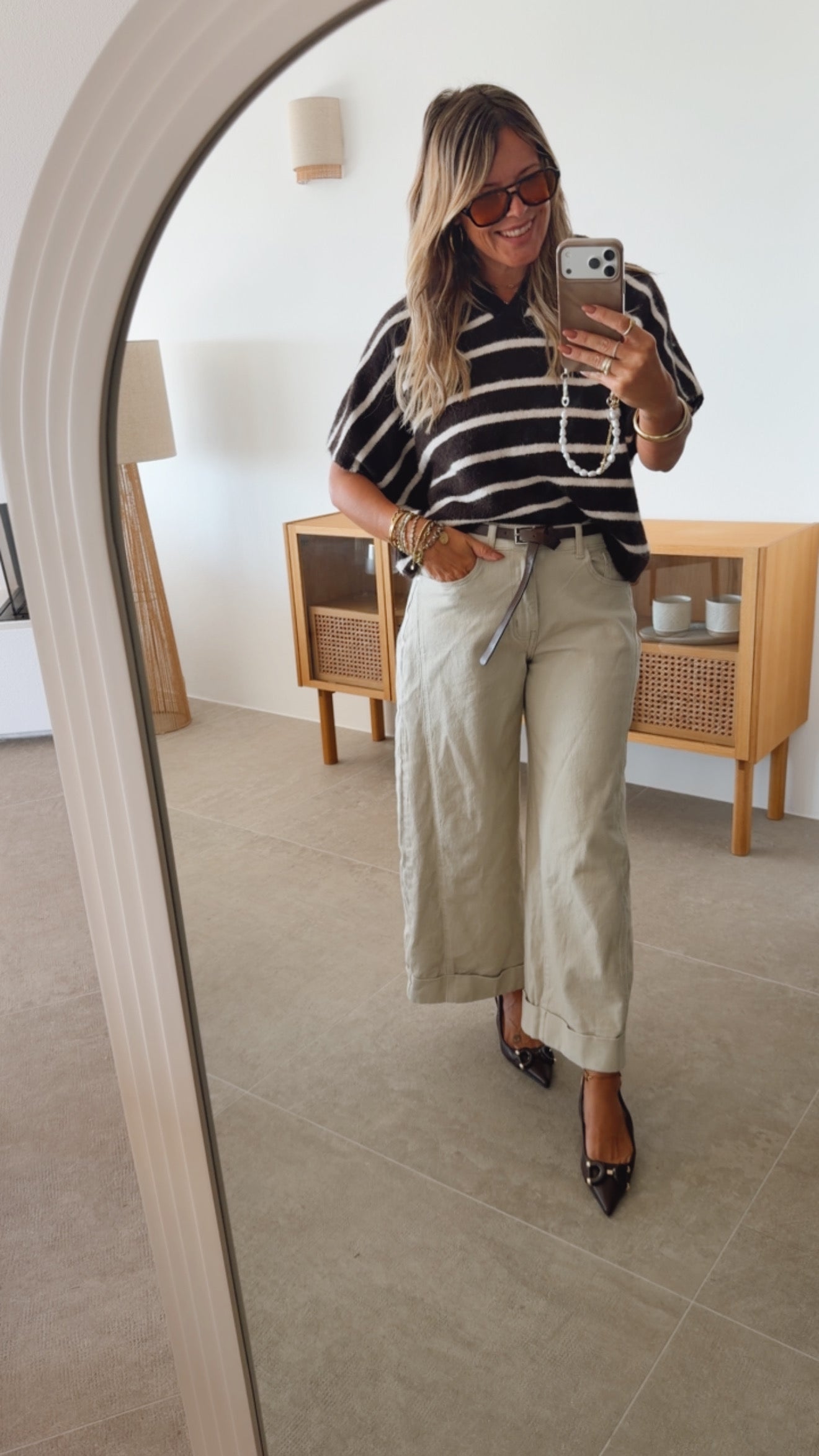 Wide Jeans mit Umschlag