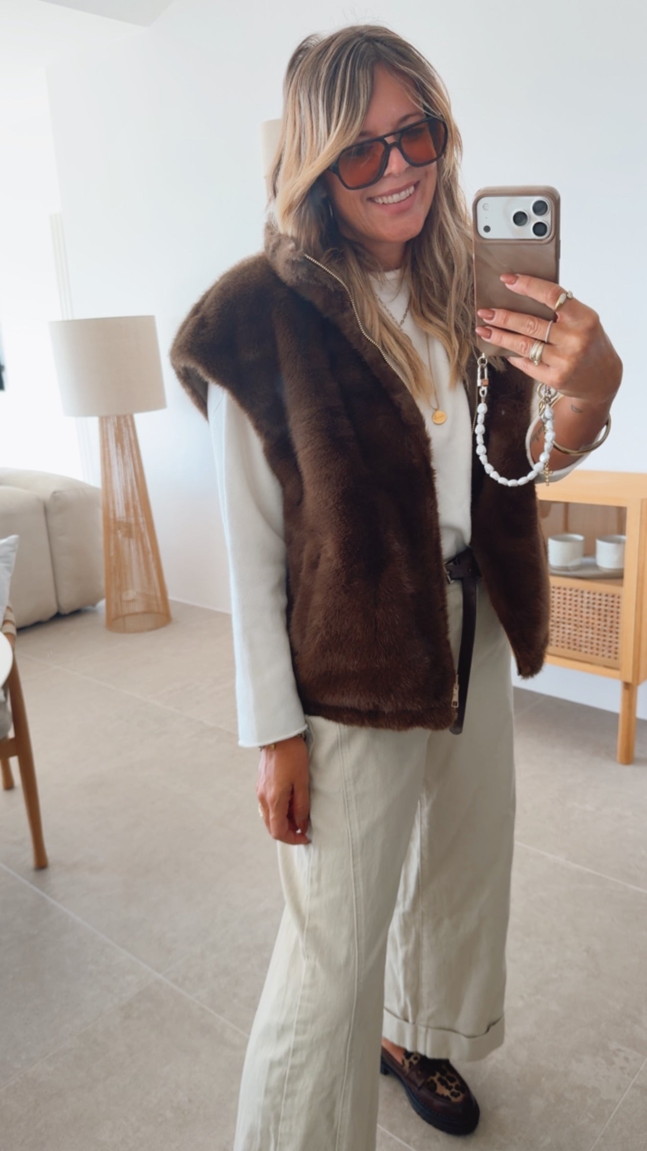 Faux Fur Weste zum Wenden